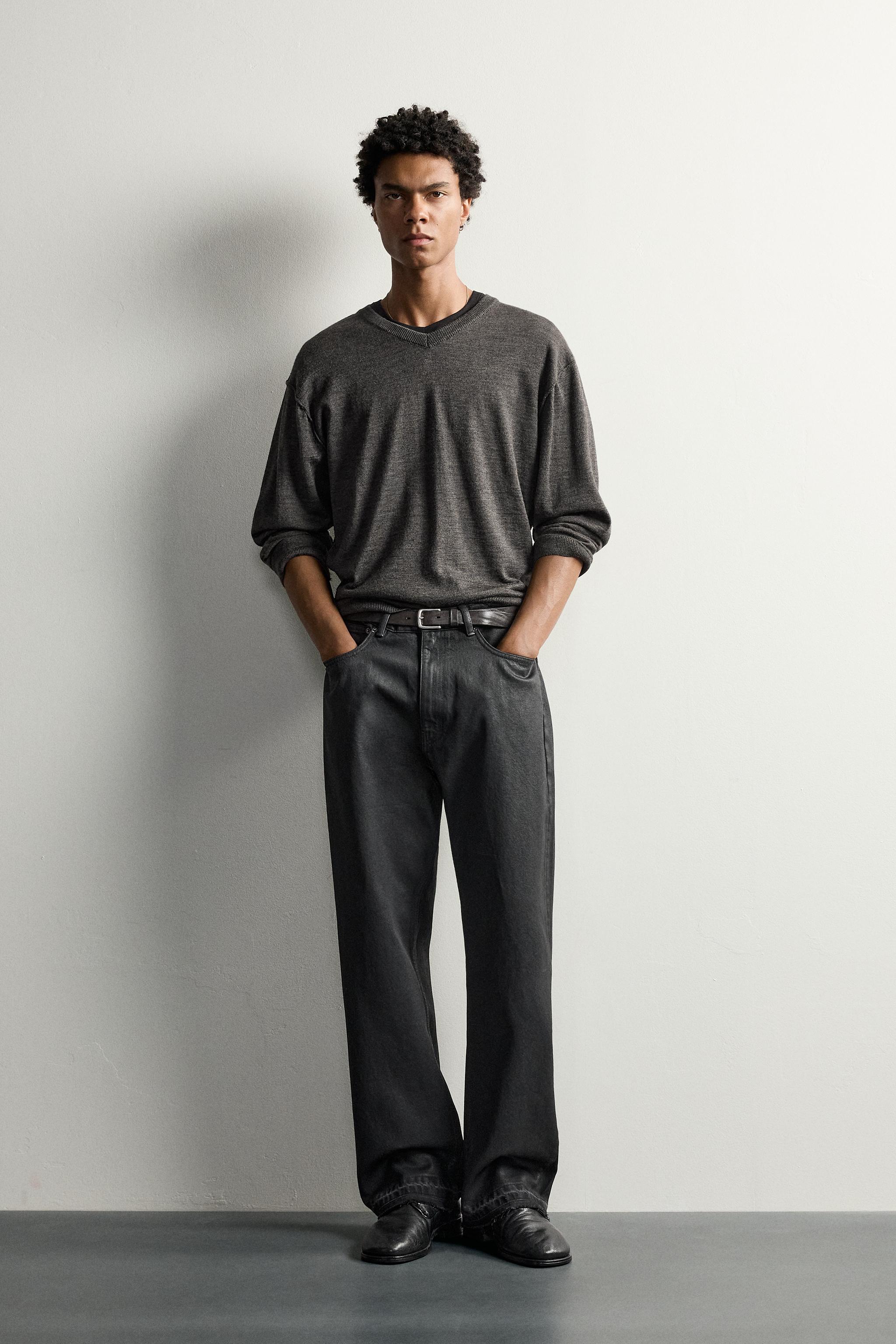 ДЖИНСЫ LOOSE FIT С ВОСКОВЫМ ЭФФЕКТОМ — ZARA