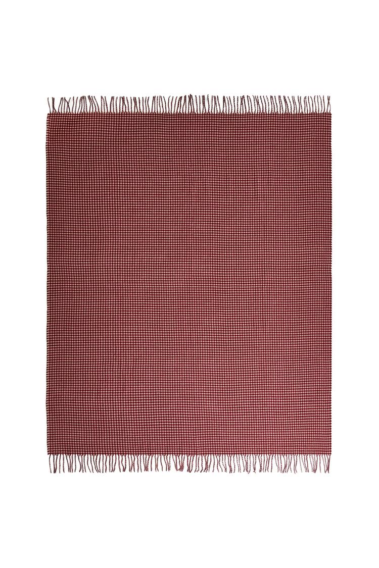 CHRISTMAS GINGHAM FRINGE BLANKET