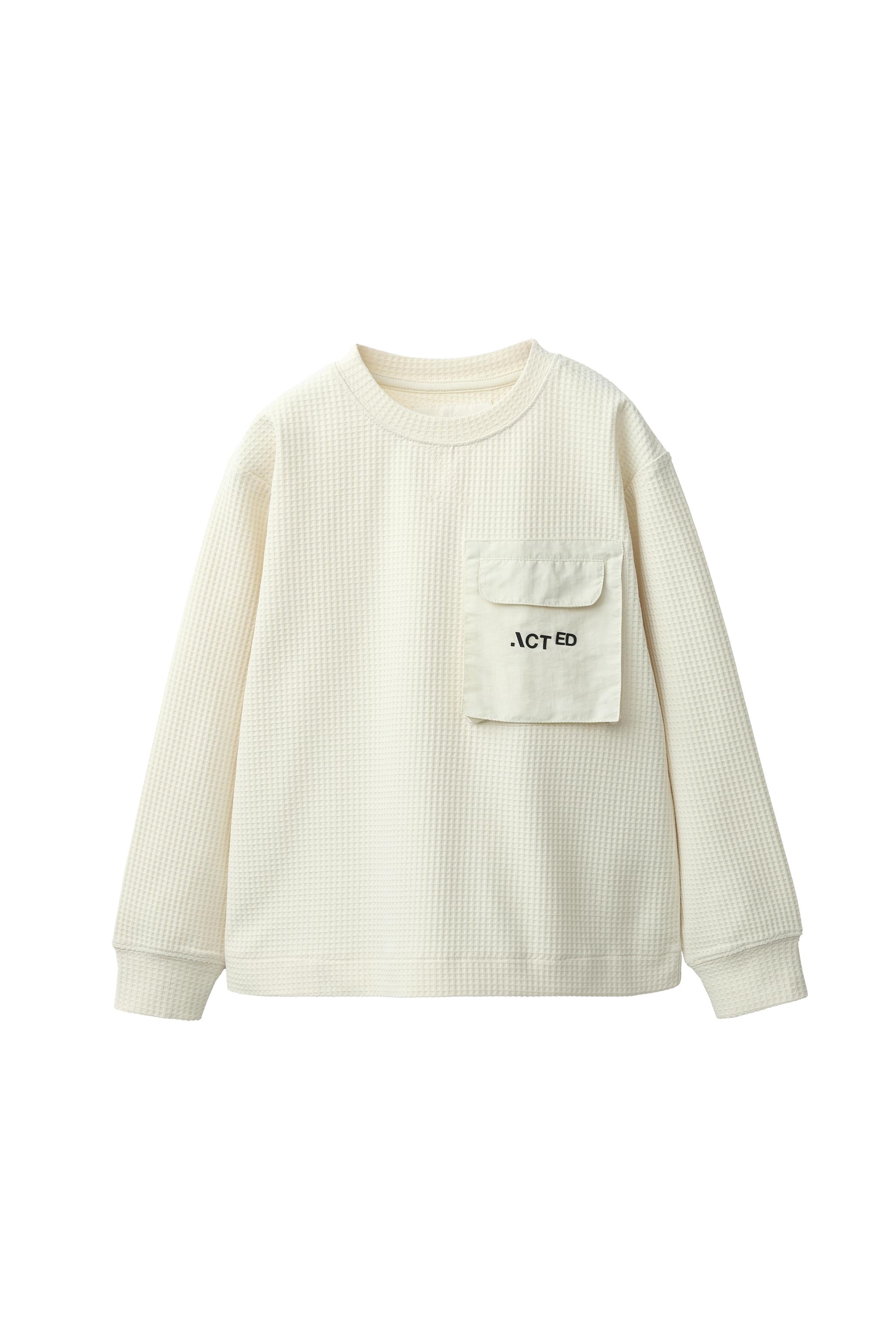 ФУТБОЛКА ИЗ РИФЛЕНОЙ ТКАНИ С КАРМАНОМ — ZARA