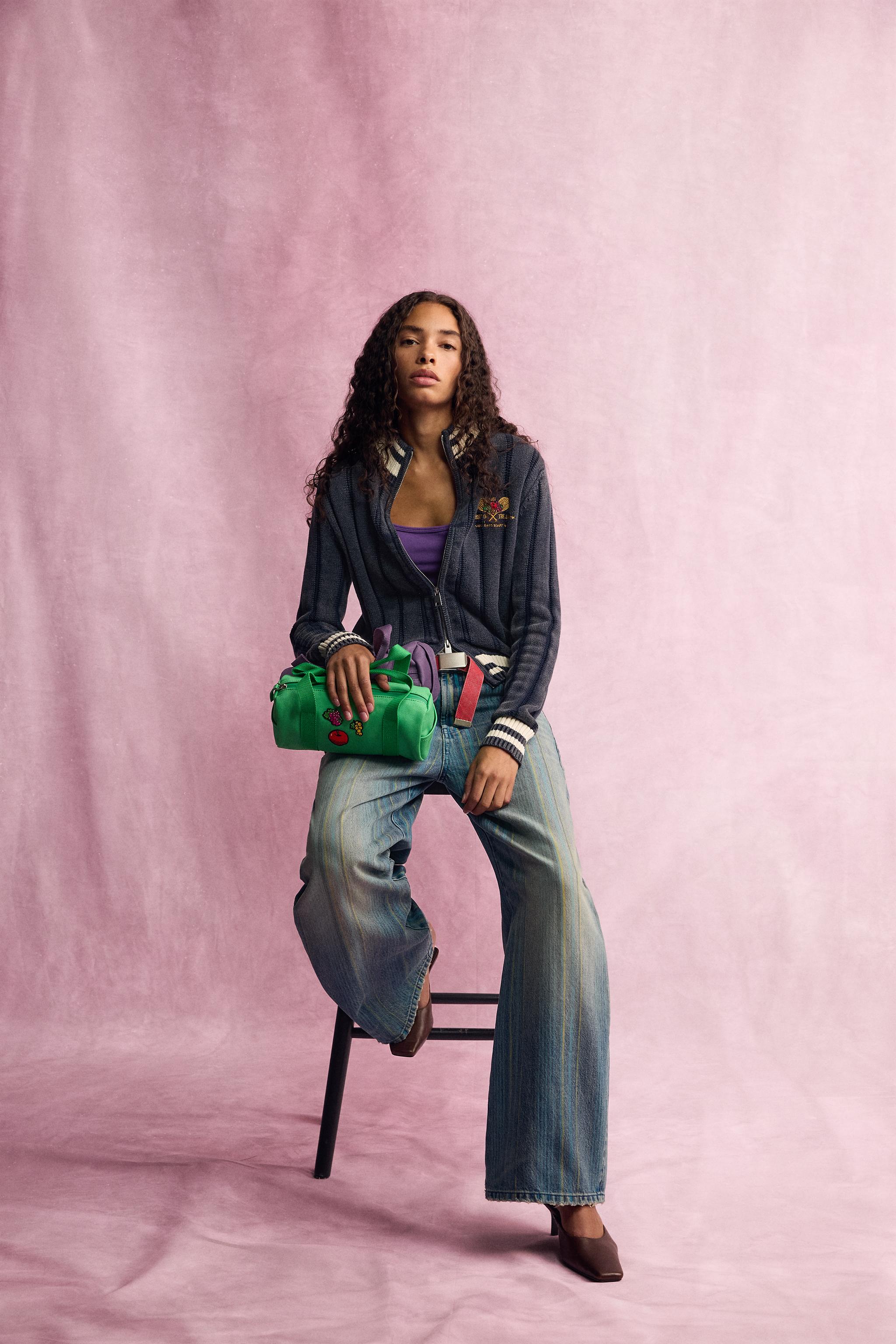 Джинсы свободного кроя в полоску FRUIT OF THE LOOM™ — ZARA