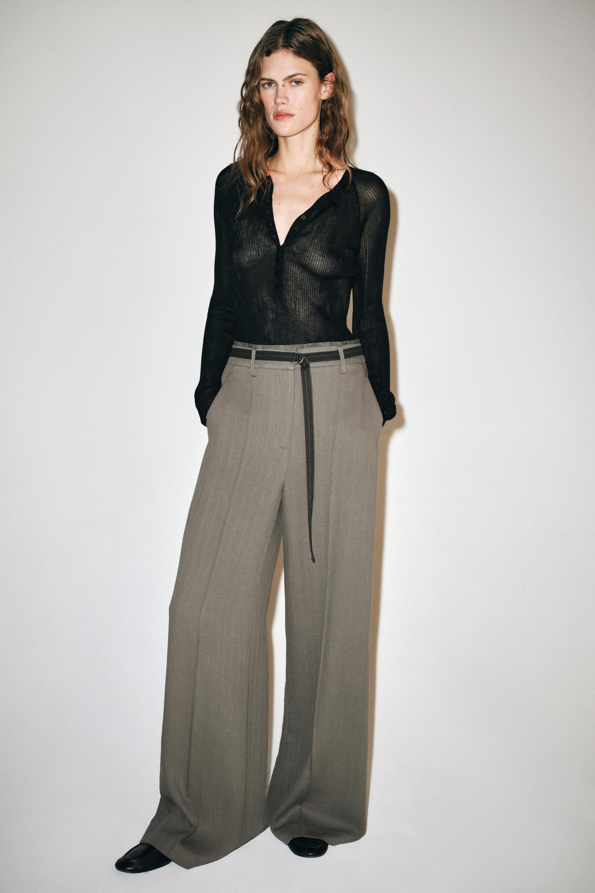 ZW COLLECTION TROUSERS WITH DOUBLE WAISTBAND — ZARA