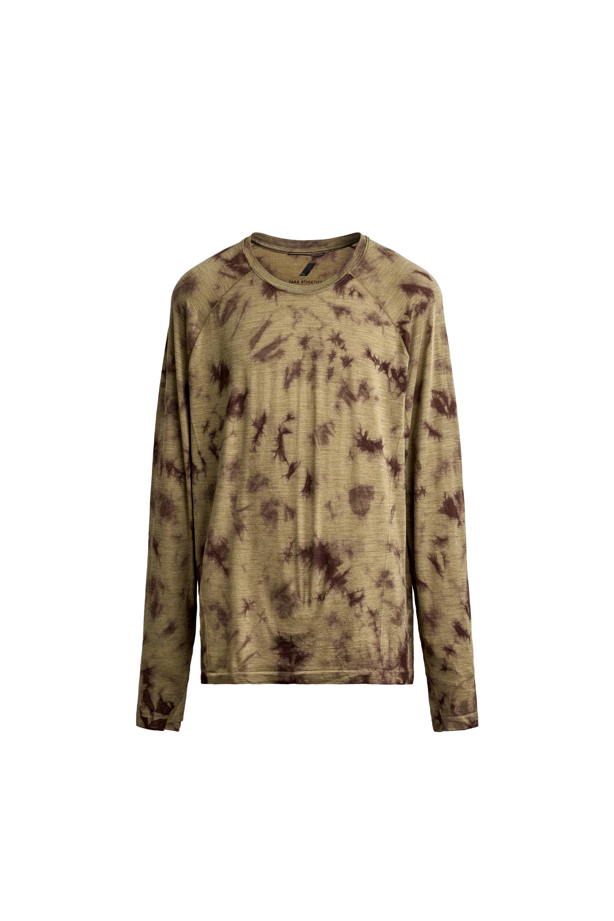 ФУТБОЛКА ИЗ ТЕХНИЧНОЙ ТКАНИ TIE DYE С ШЕРСТЬЮ — ZARA