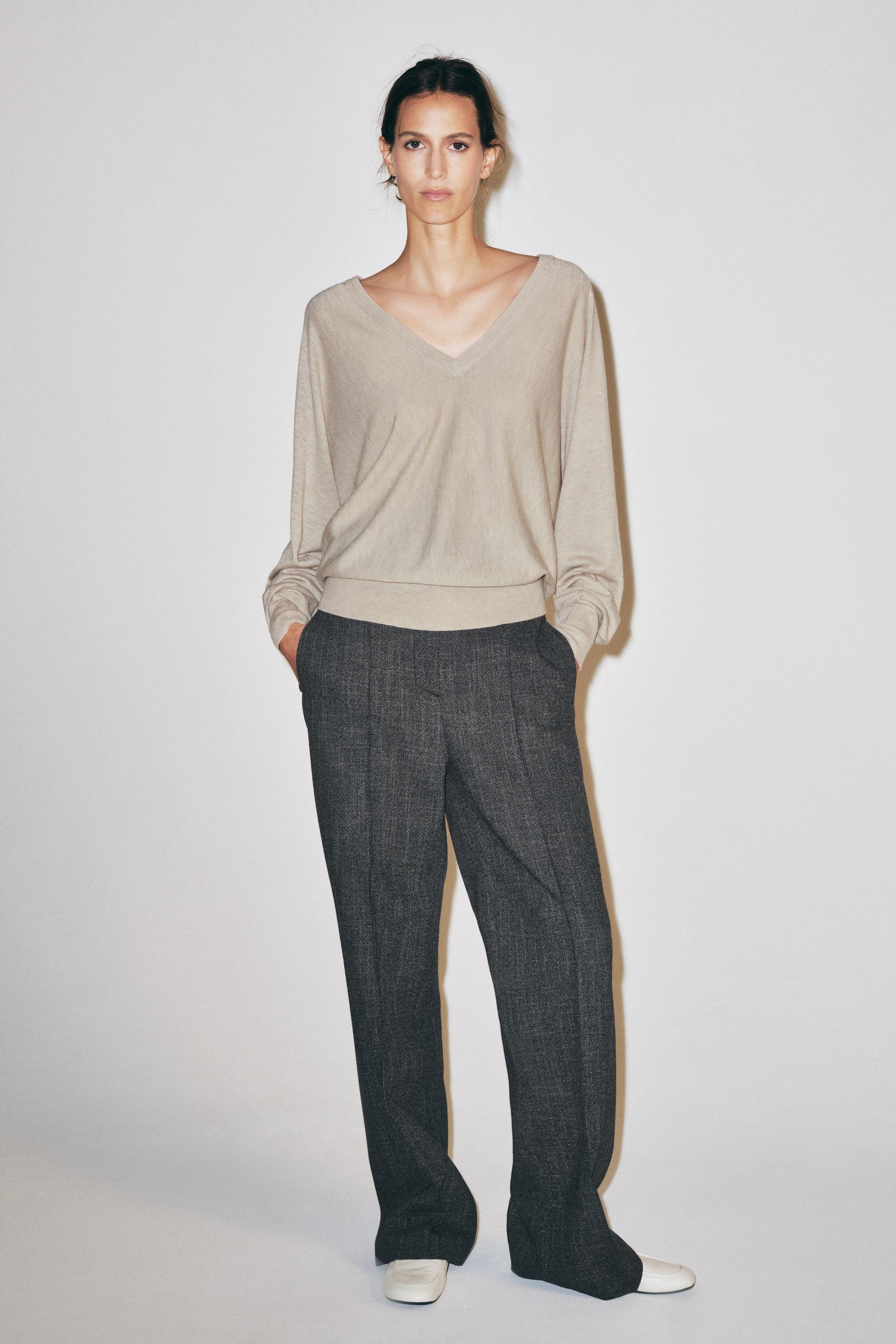 ШЕРСТЯНОЙ СВИТЕР С V-ОБРАЗНЫМ ВЫРЕЗОМ — ZARA