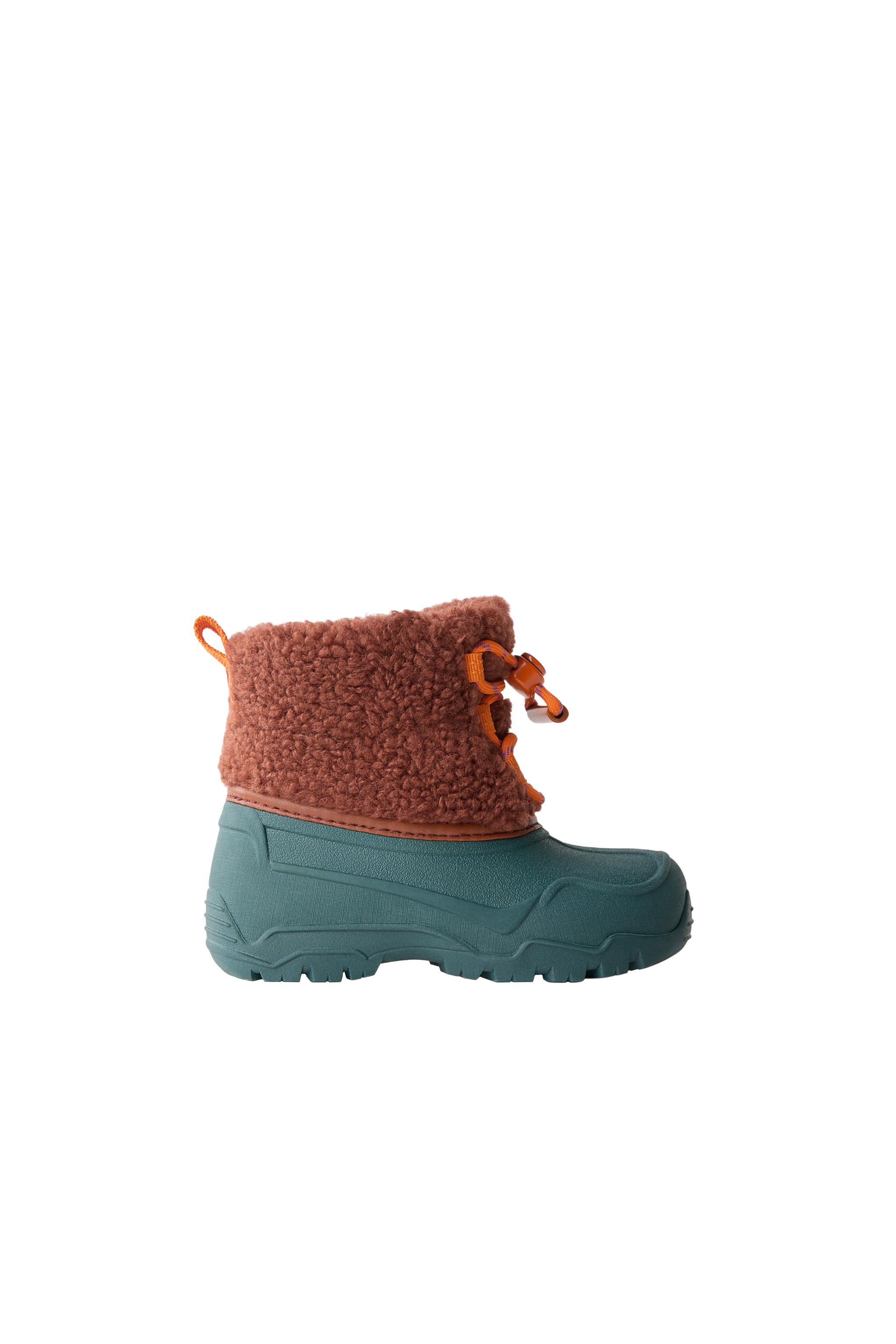 RUBBERISED FAUX SHEARLING BOOTS — ZARA