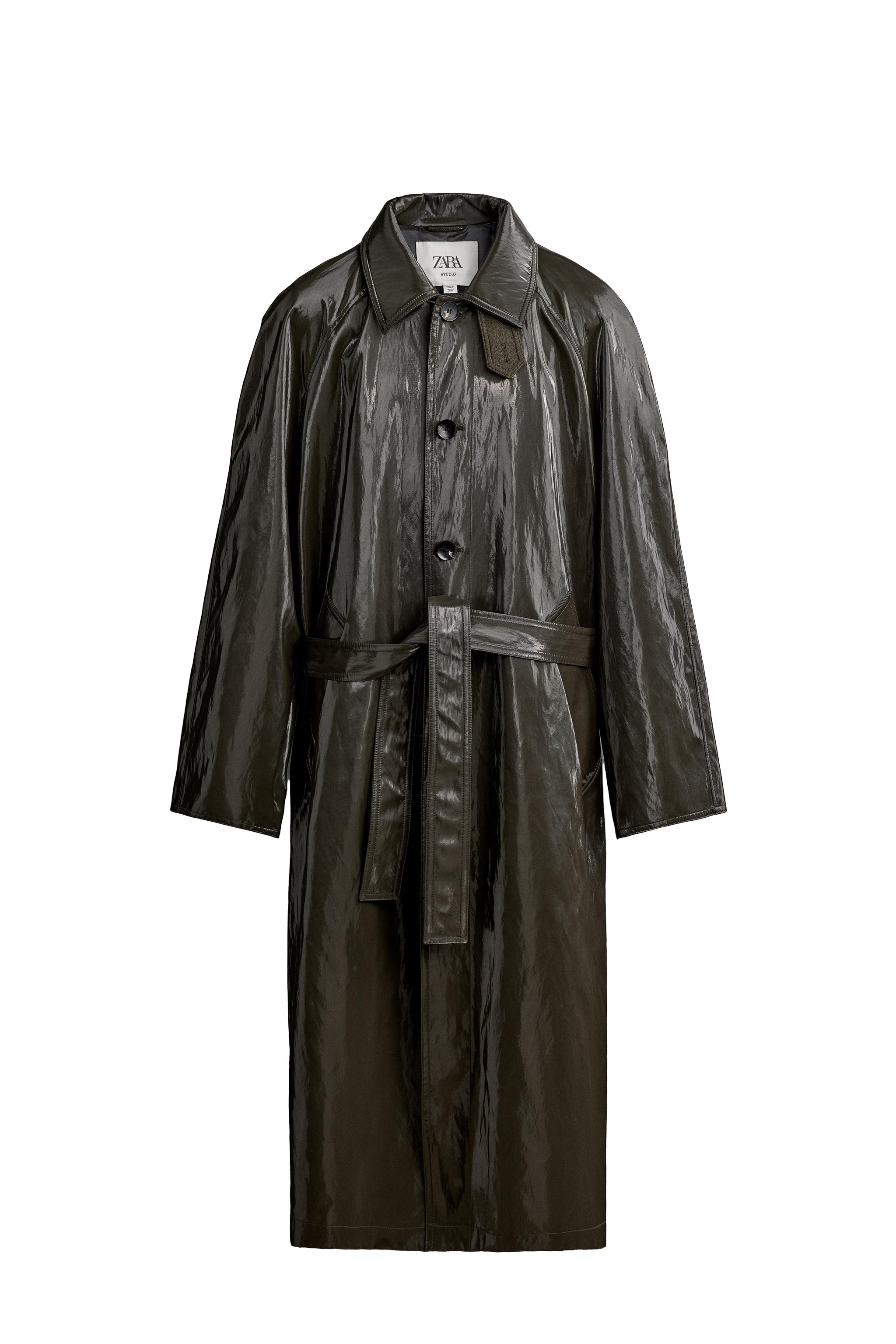 OVERSIZE METALLIC EFFECT TRENCH COAT — ZARA