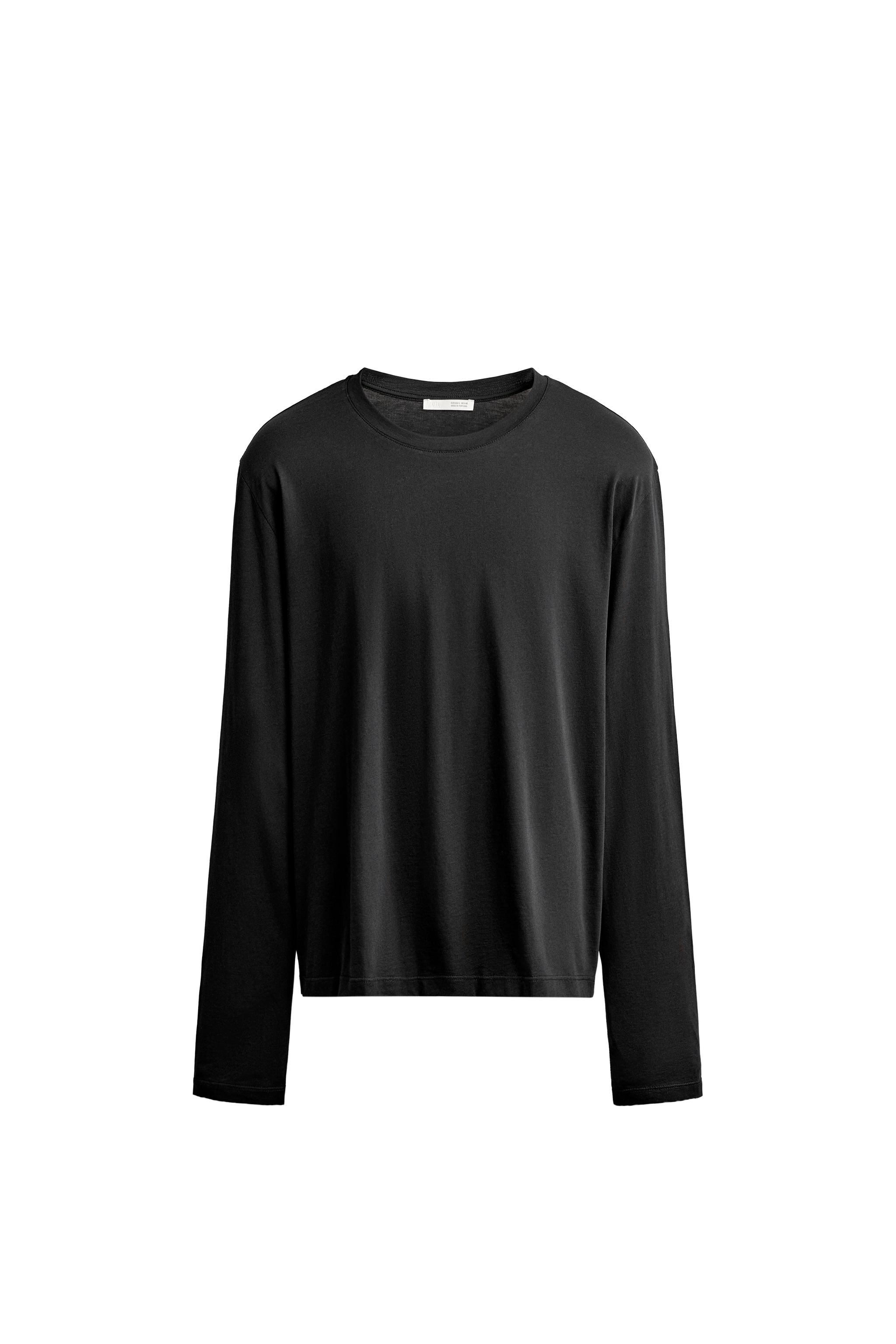 ФУТБОЛКА SUPIMA® С ДЛИННЫМИ РУКАВАМИ — ZARA