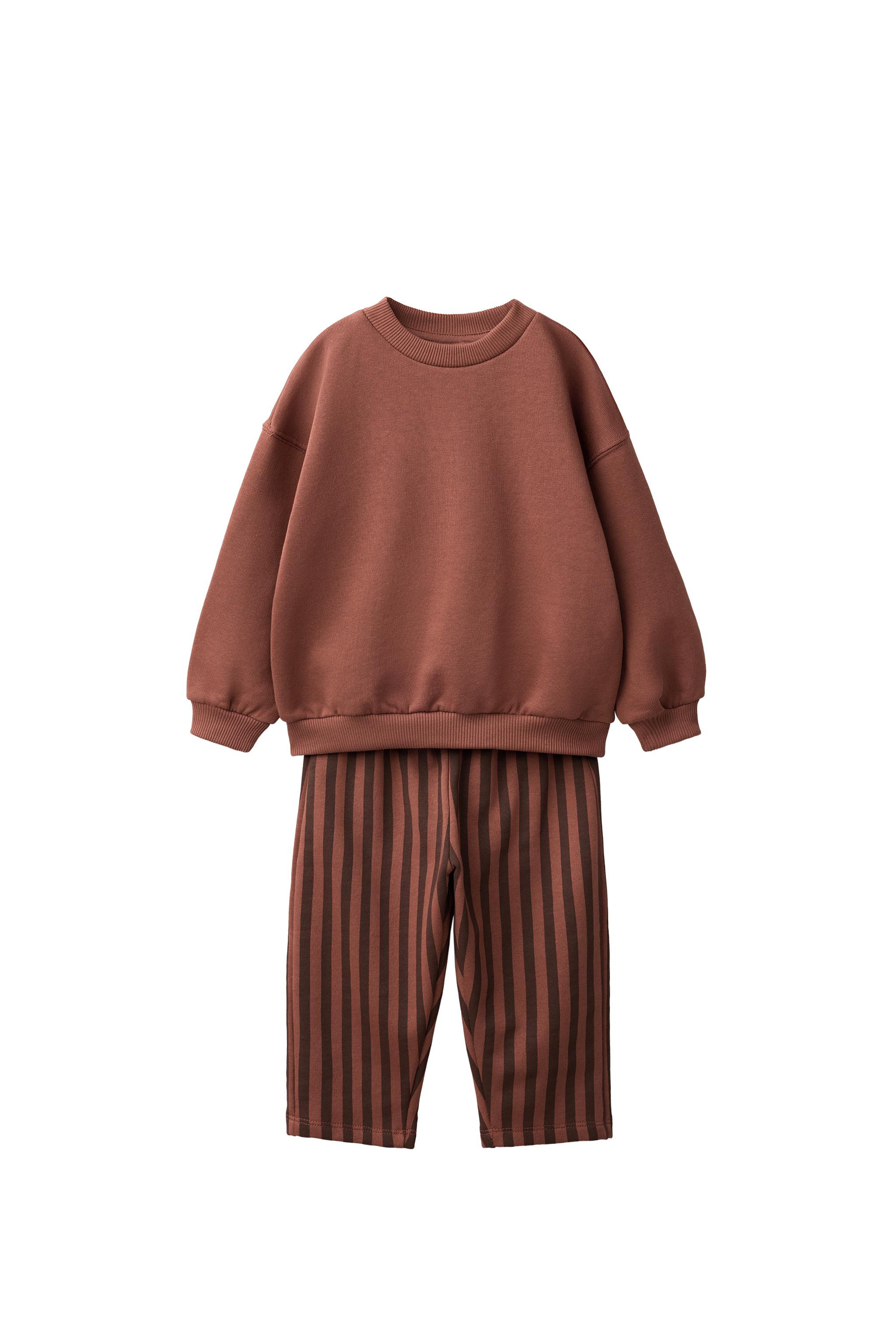 Комплект из толстовки и брюк wide leg в полоску — ZARA