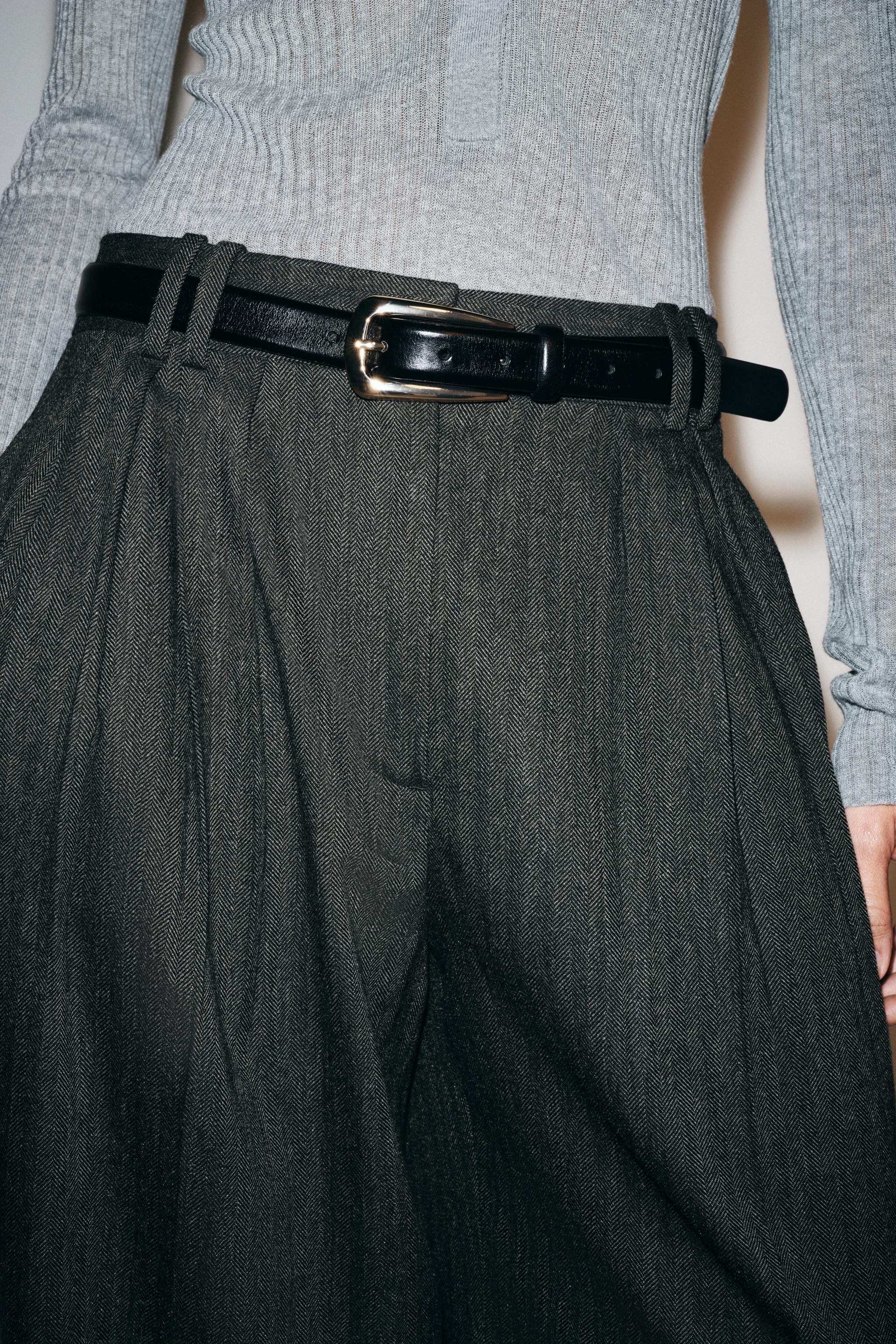 Ремень из натуральной кожи с пряжкой — ZARA