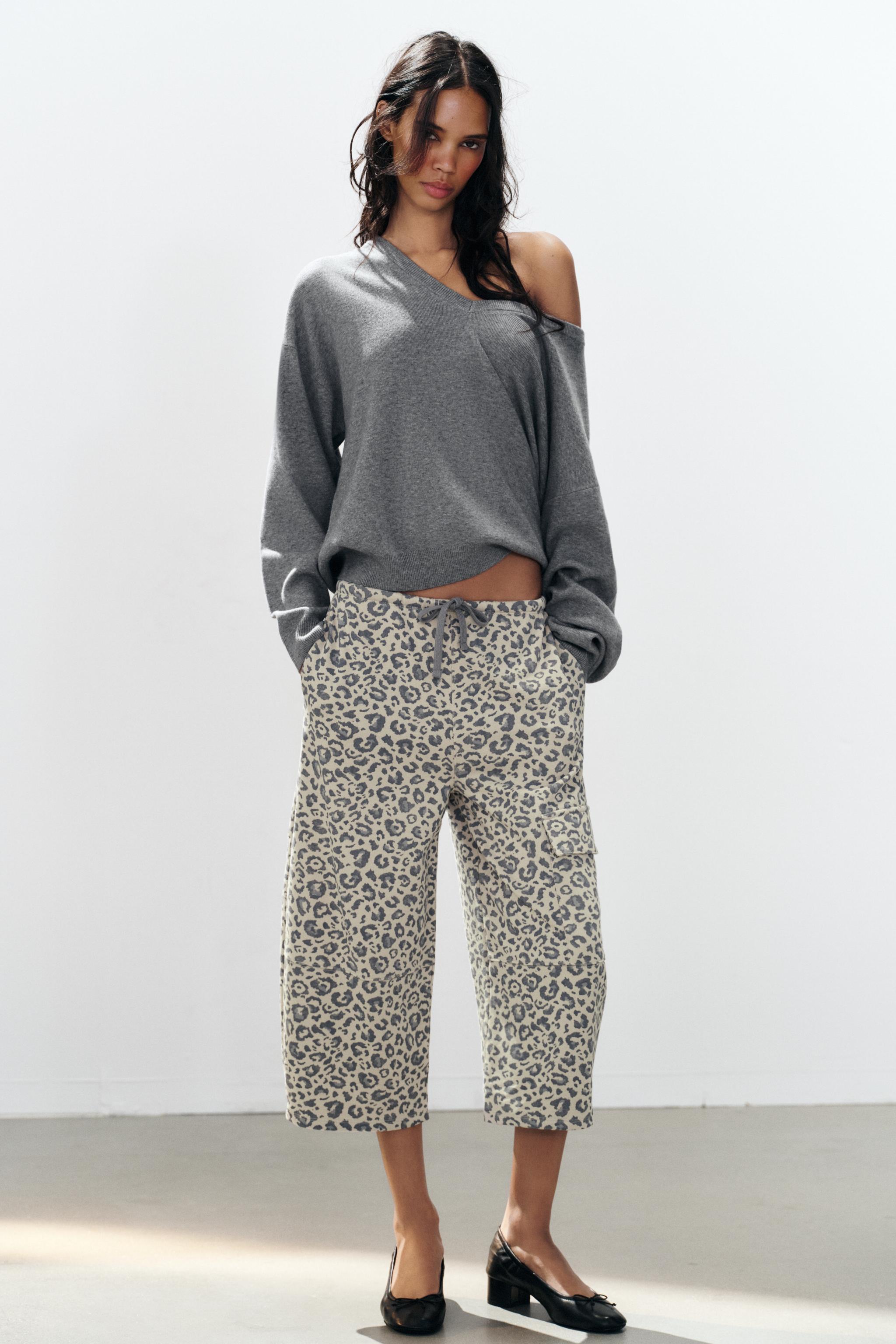ANIMAL PRINT POCKET TROUSERS — ZARA