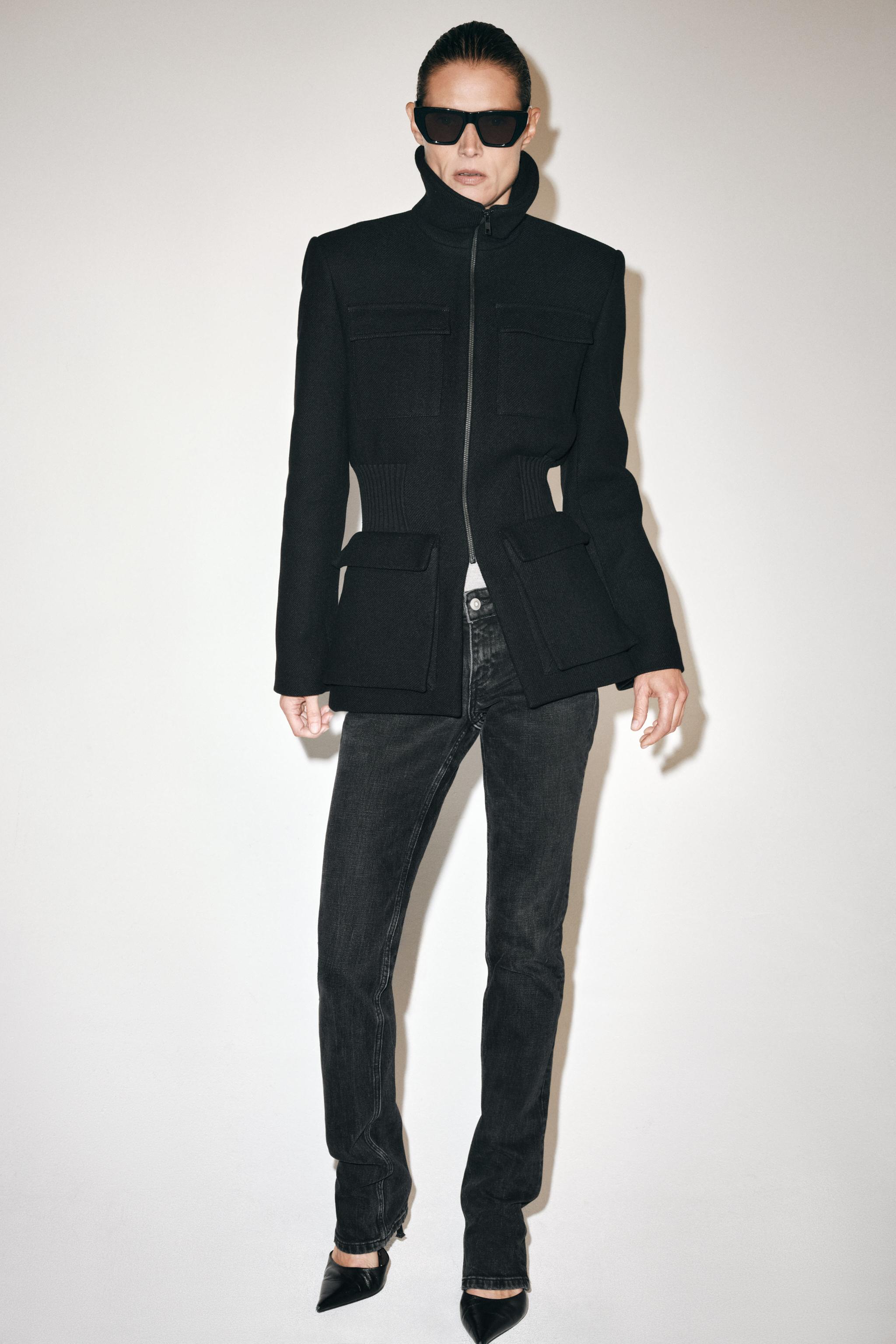 КУРТКА С ПОДПЛЕЧНИКАМИ И ШЕРСТЬЮ — ZW COLLECTION — ZARA