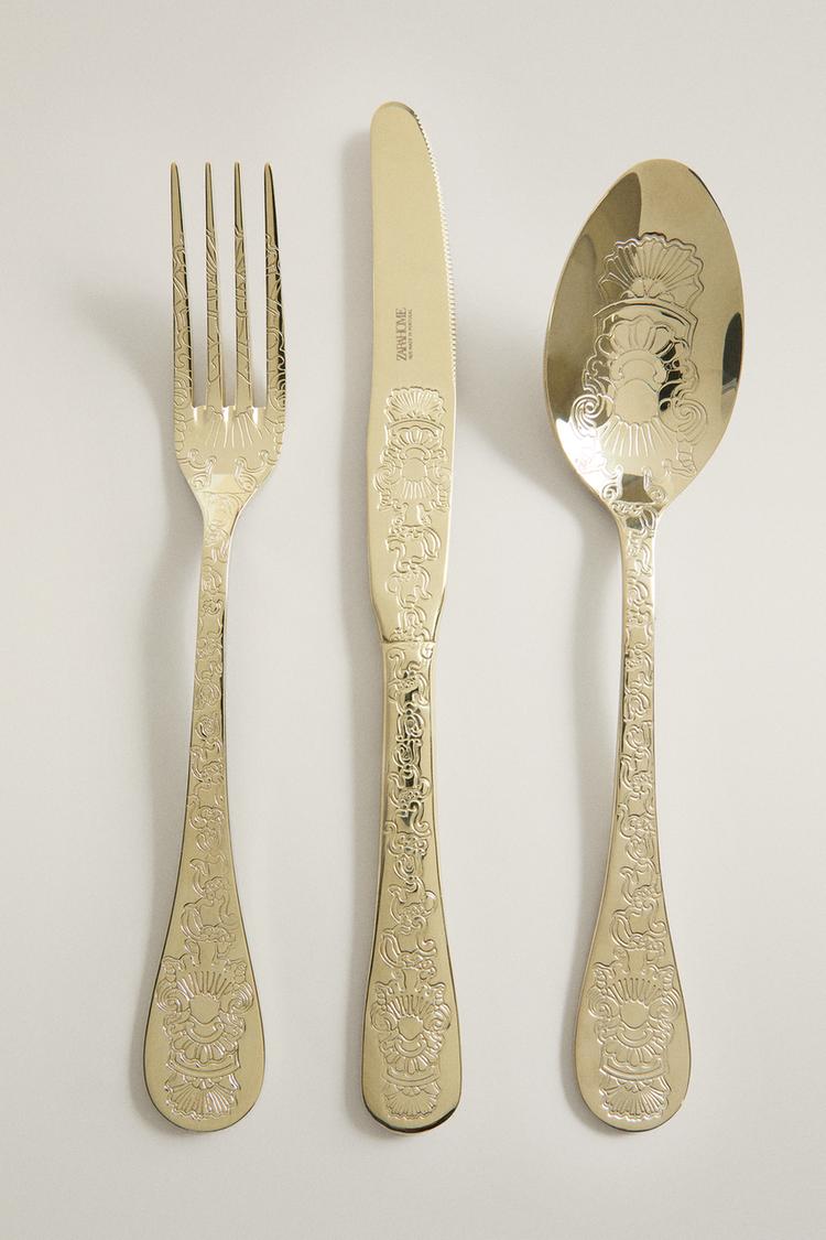 ENGRAVED steel cutlery set (SET OF 3)