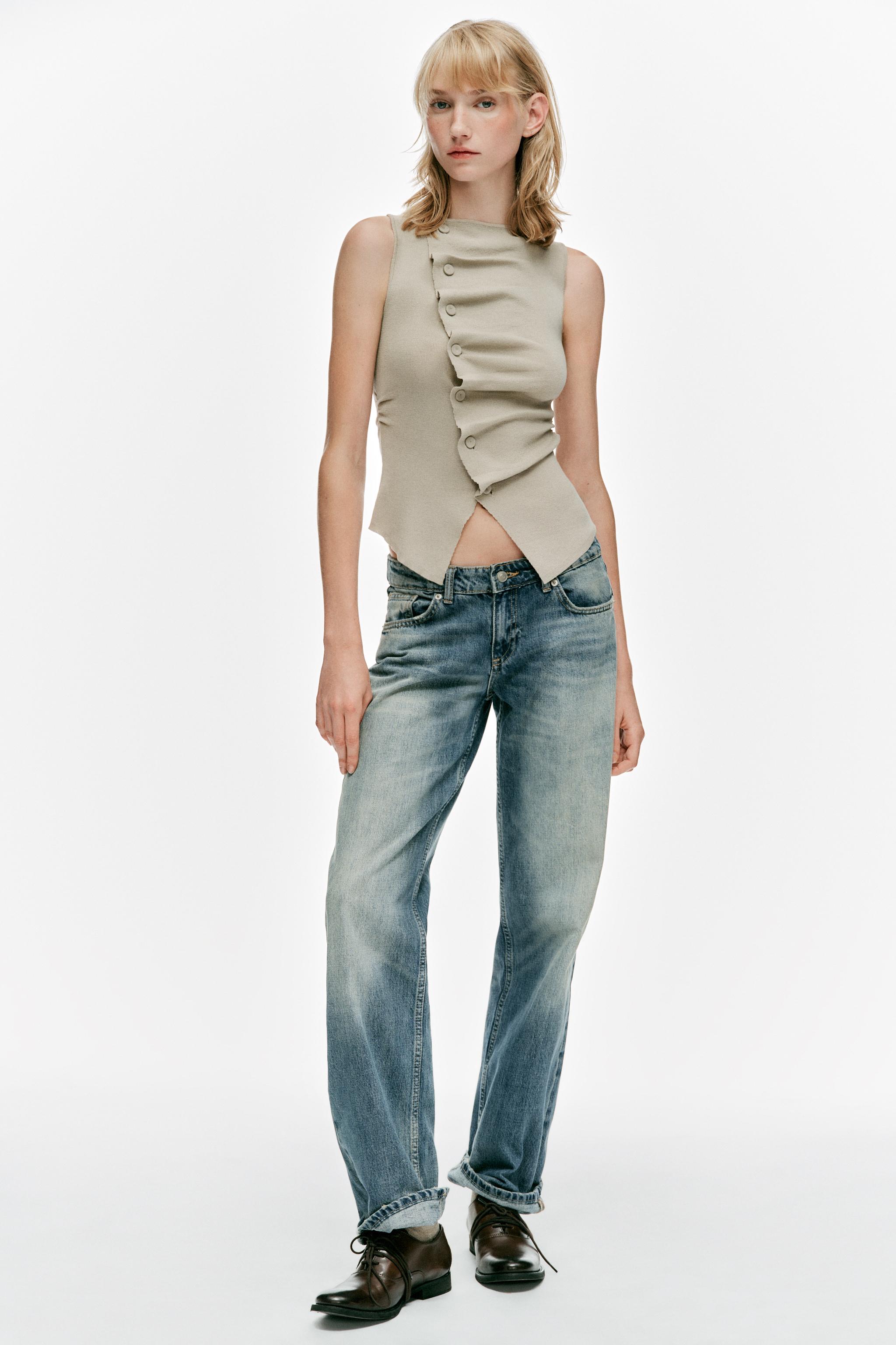 Топ из трикотажа с драпировкой — ZARA