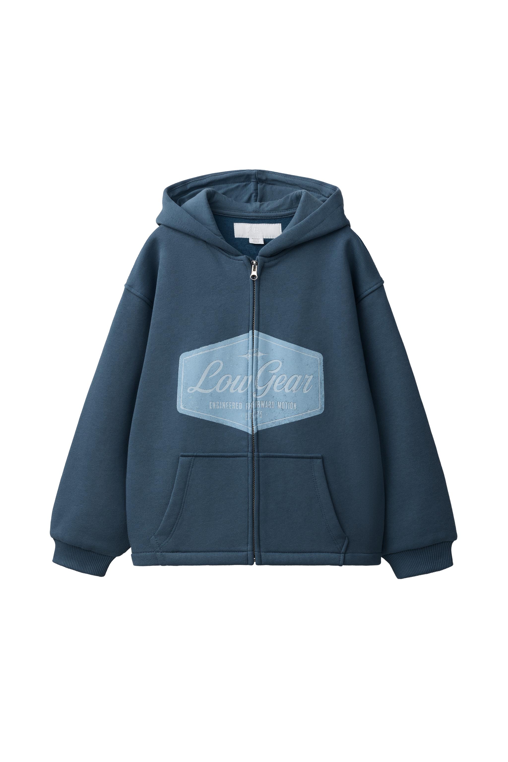 Худи со слоганом на молнии — ZARA
