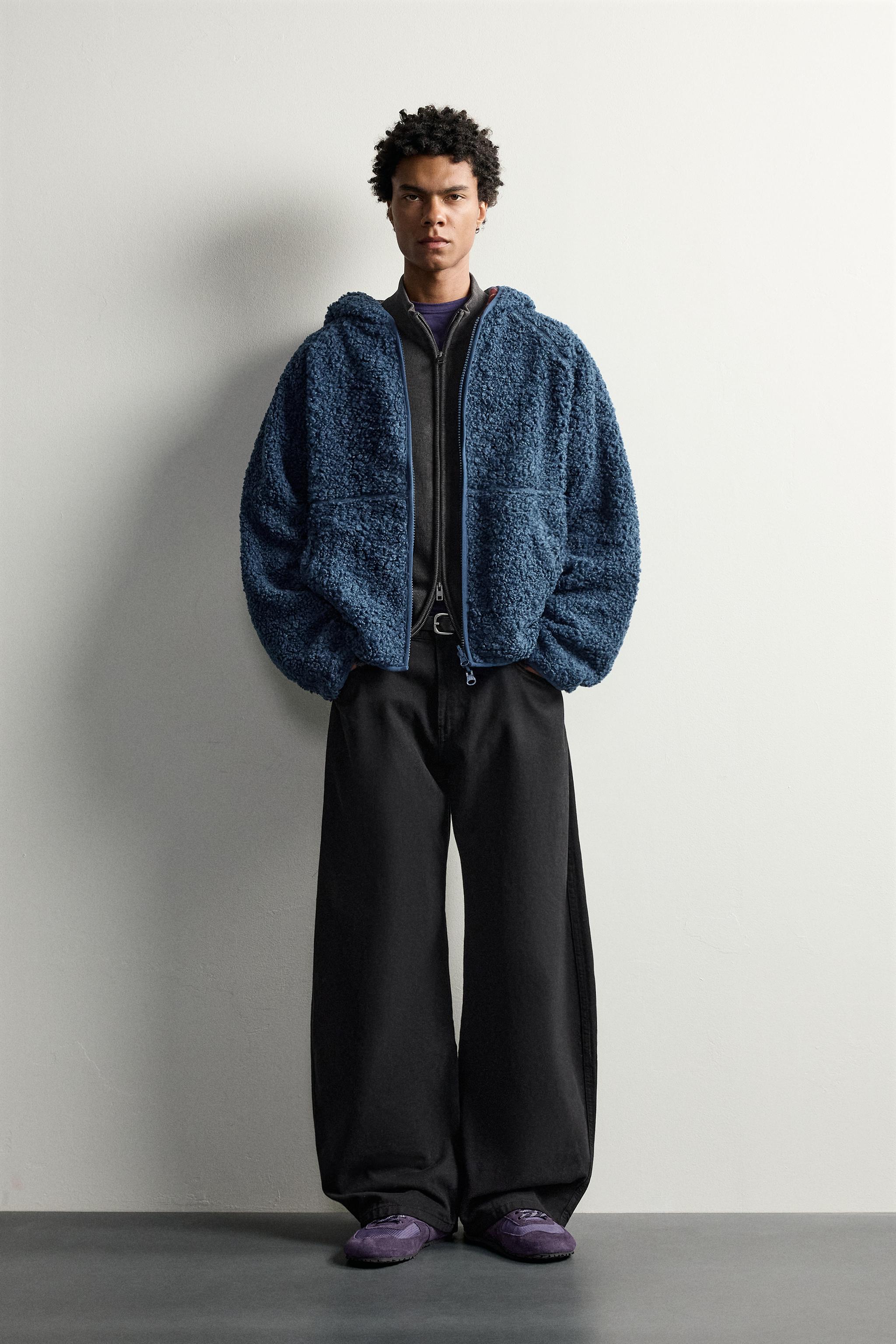 Куртка двусторонняя из искусственной овчины в клетку — ZARA