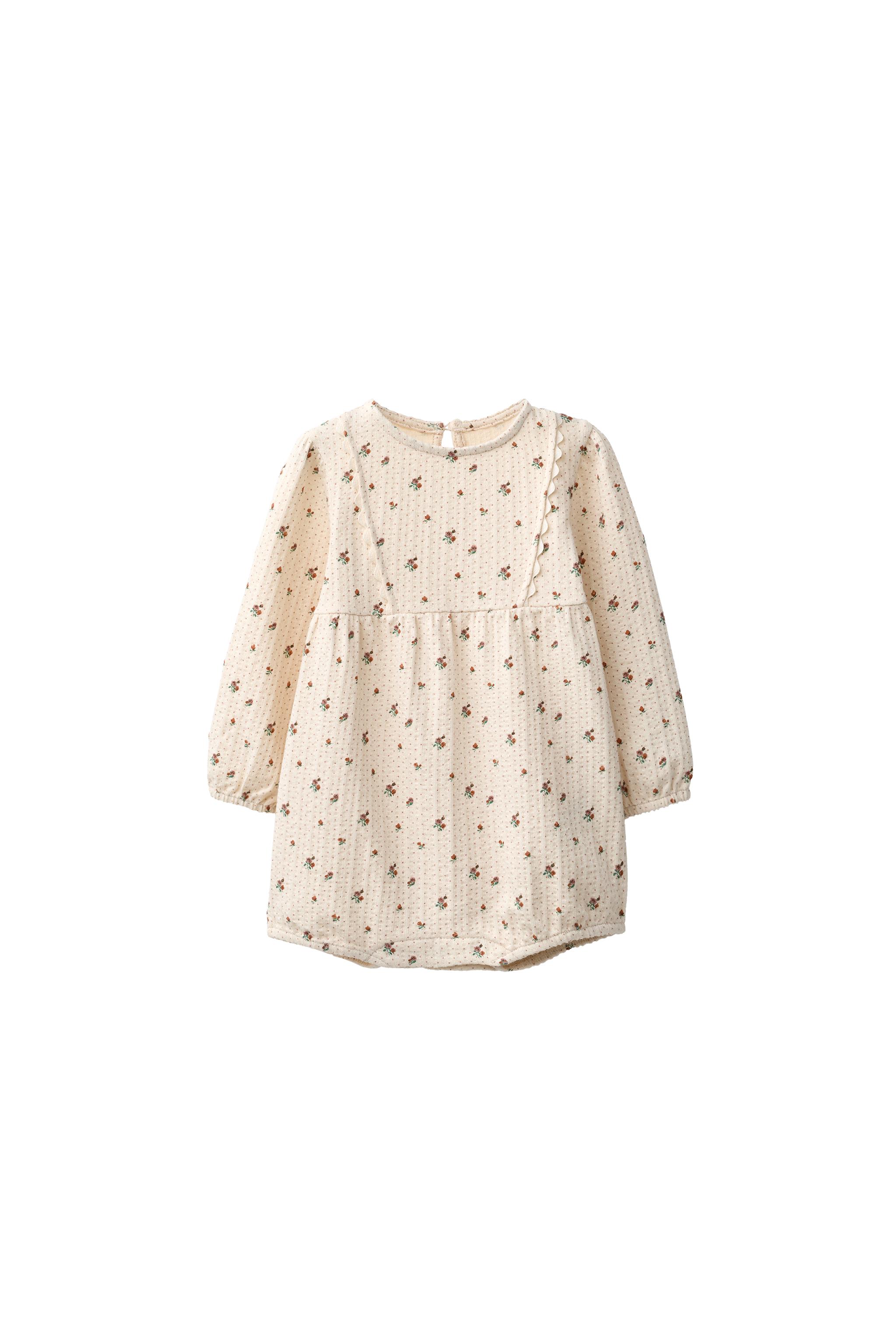 FLORAL TEXTURED ROMPER — ZARA