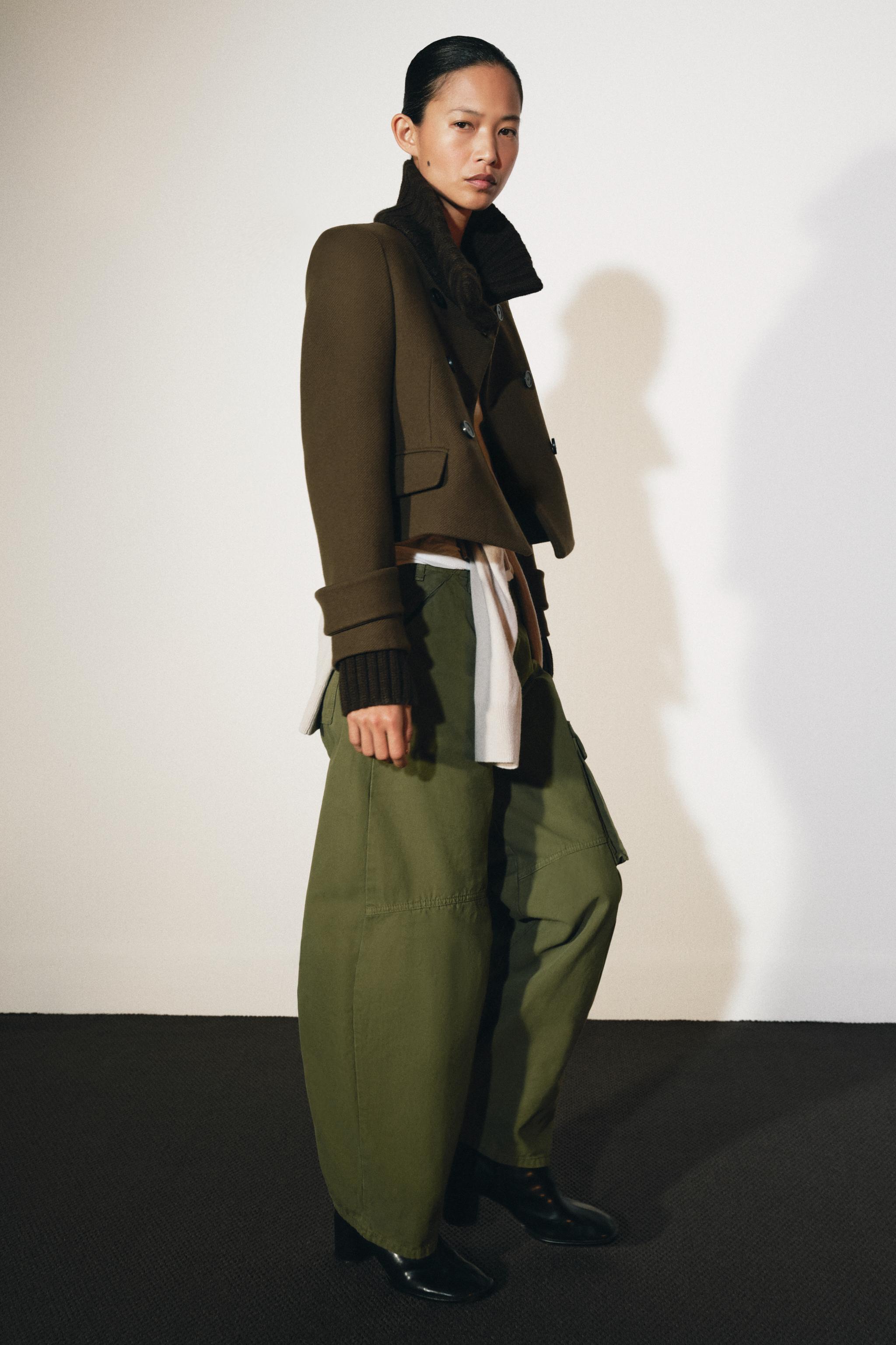 КОРОТКОЕ КОМБИНИРОВАННОЕ ШЕРСТЯНОЕ ПАЛЬТО — ZW COLLECTION — ZARA