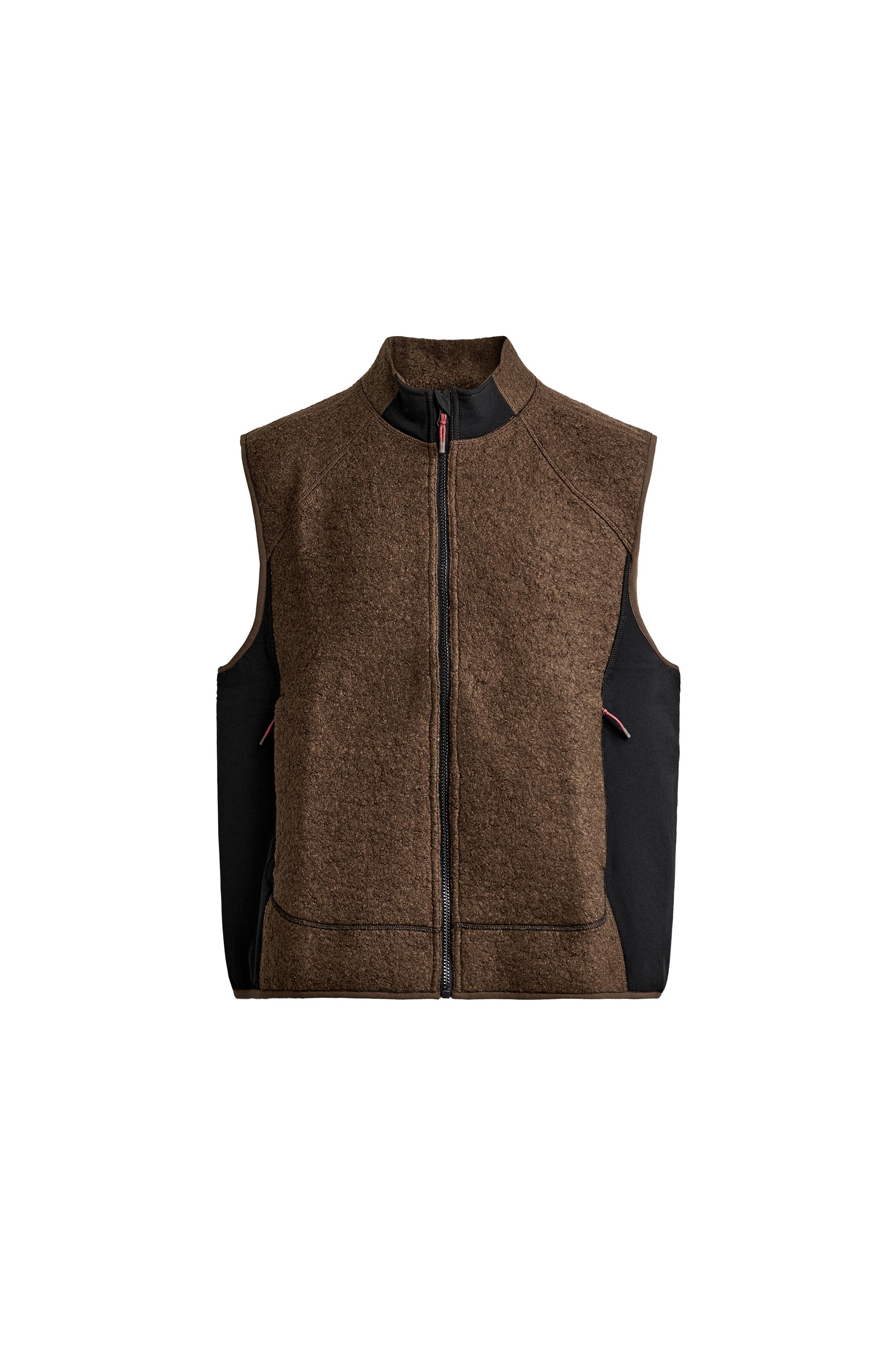 COLOUR BLOCK COMBINED FLEECE GILET — ZARA