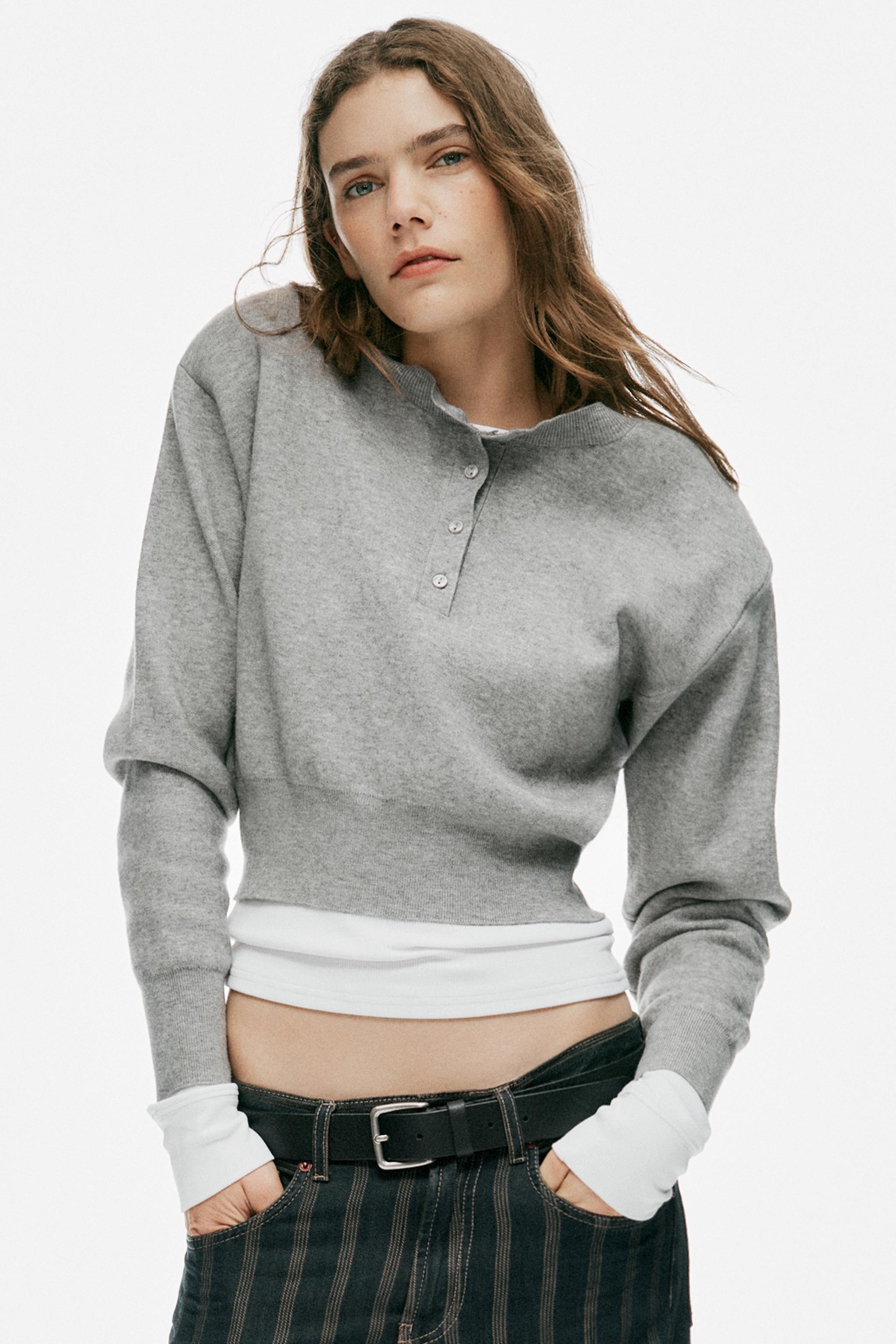 Джемпер из трикотажа с подплечниками — ZARA
