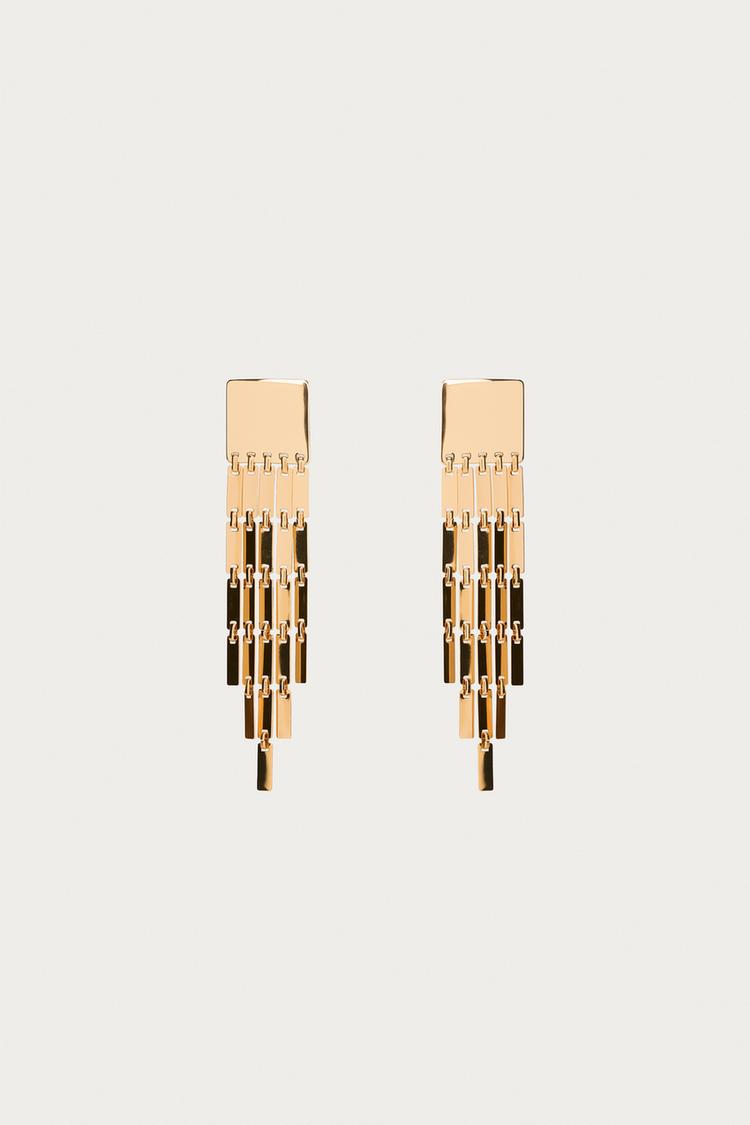 СЕРЬГИ КВАДРАТНЫЕ С БАХРОМОЙ MARISA BERENSON X ZARA