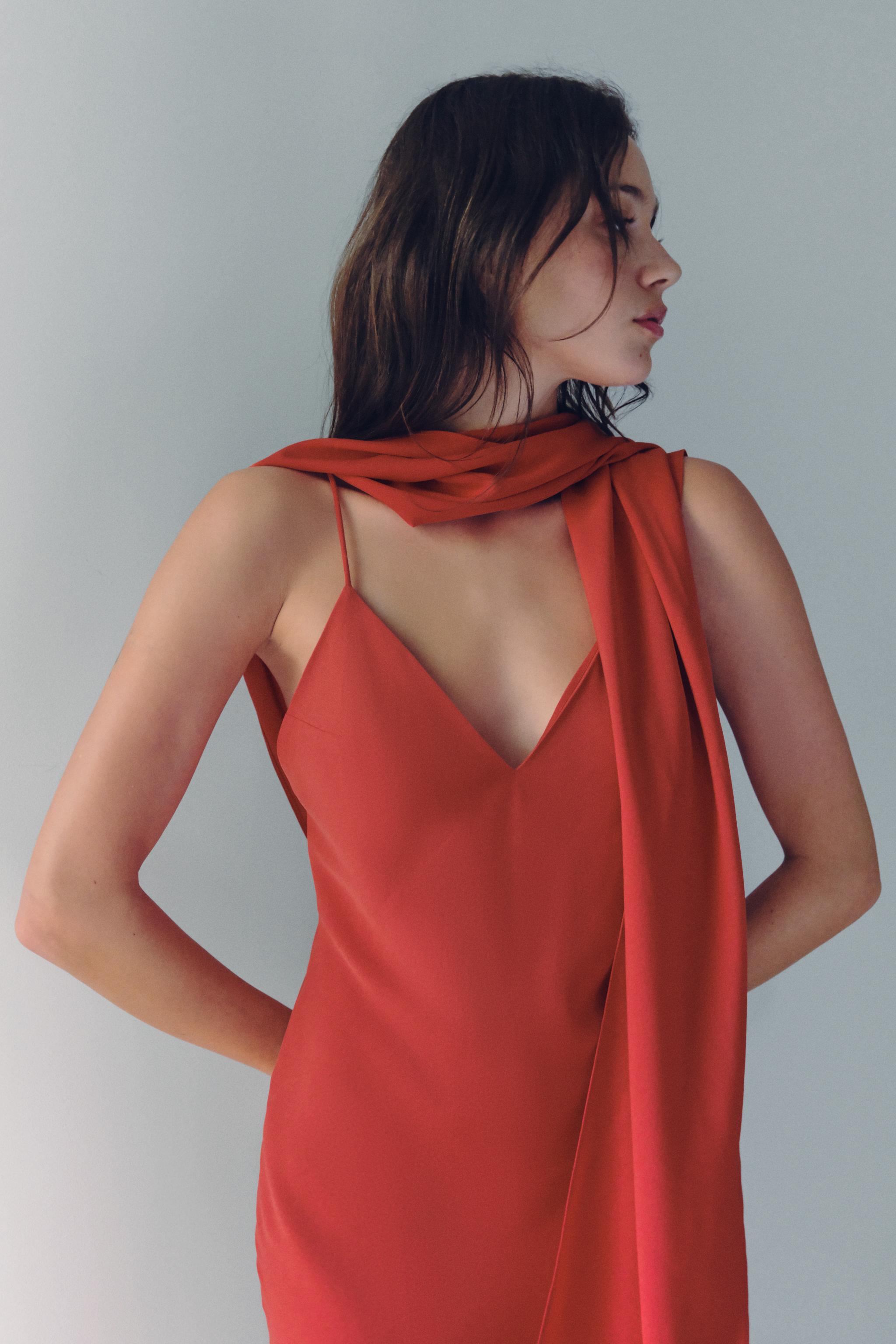 Платье-накидка из шифона в пол — ZARA