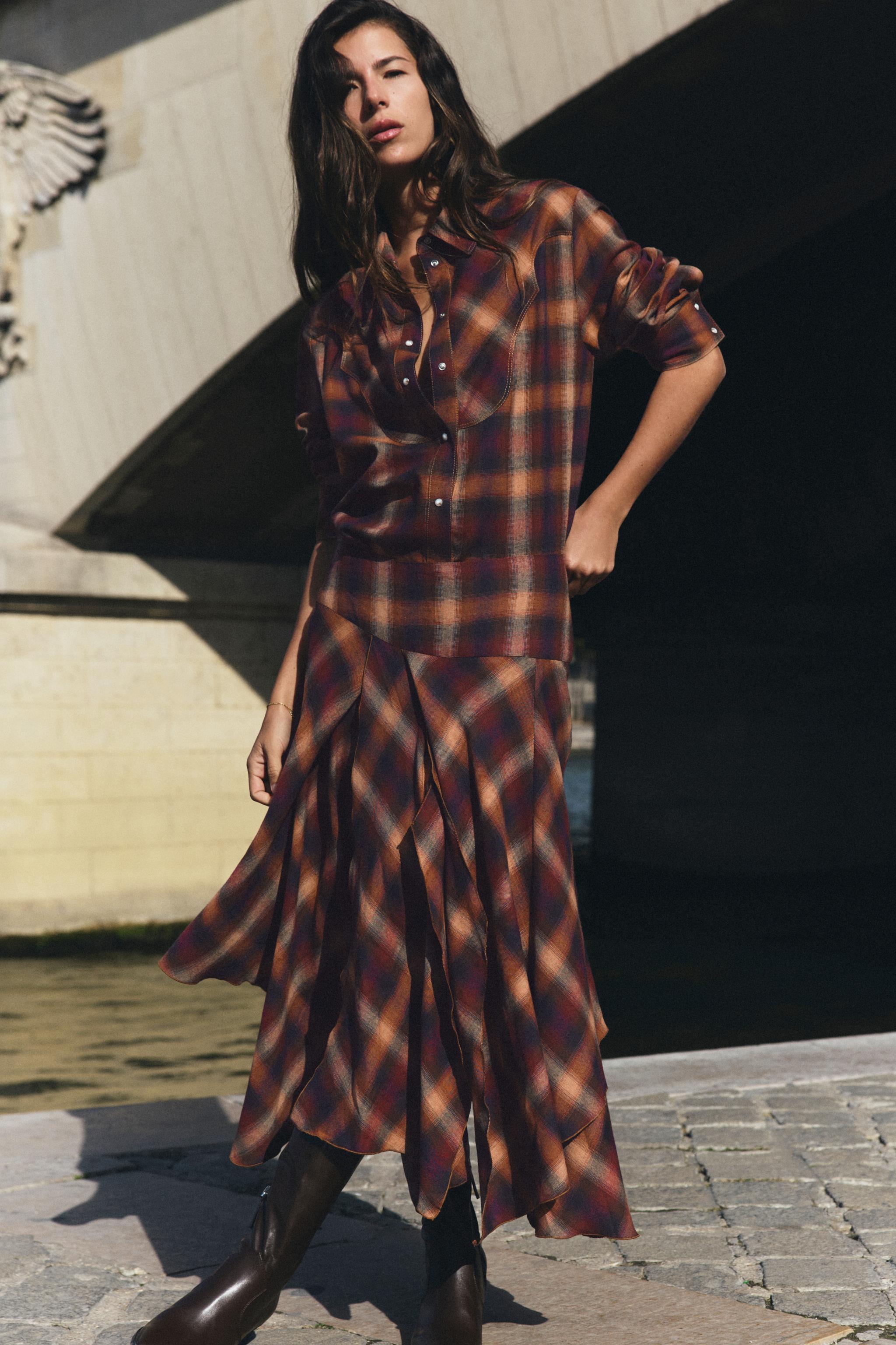 РУБАШКА В КЛЕТКУ — ZARA