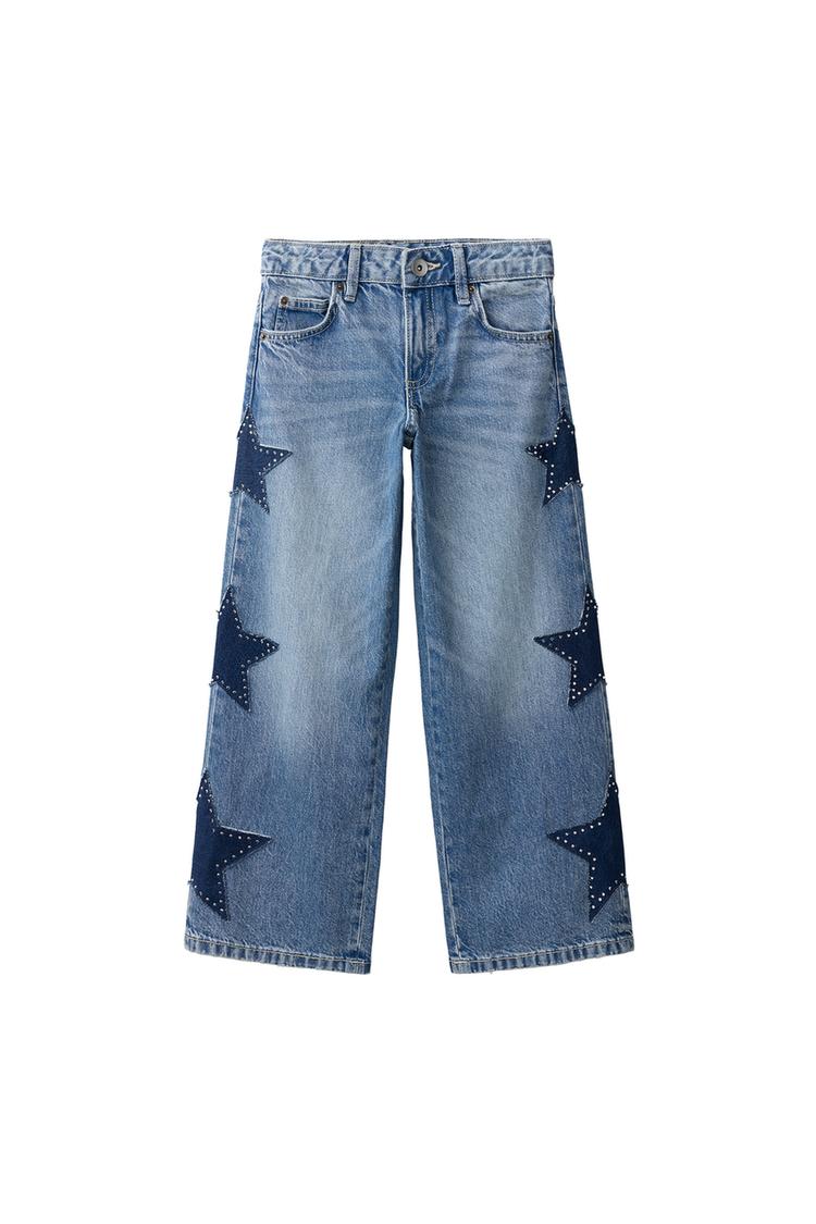 ДЖИНСЫ WIDE LEG СО ЗВЕЗДАМИ