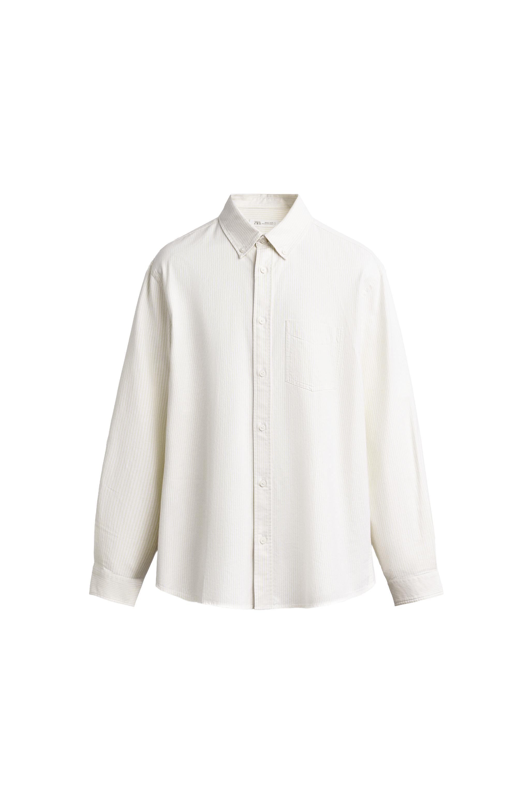 Рубашка классического кроя из фактурного оксфорда — ZARA