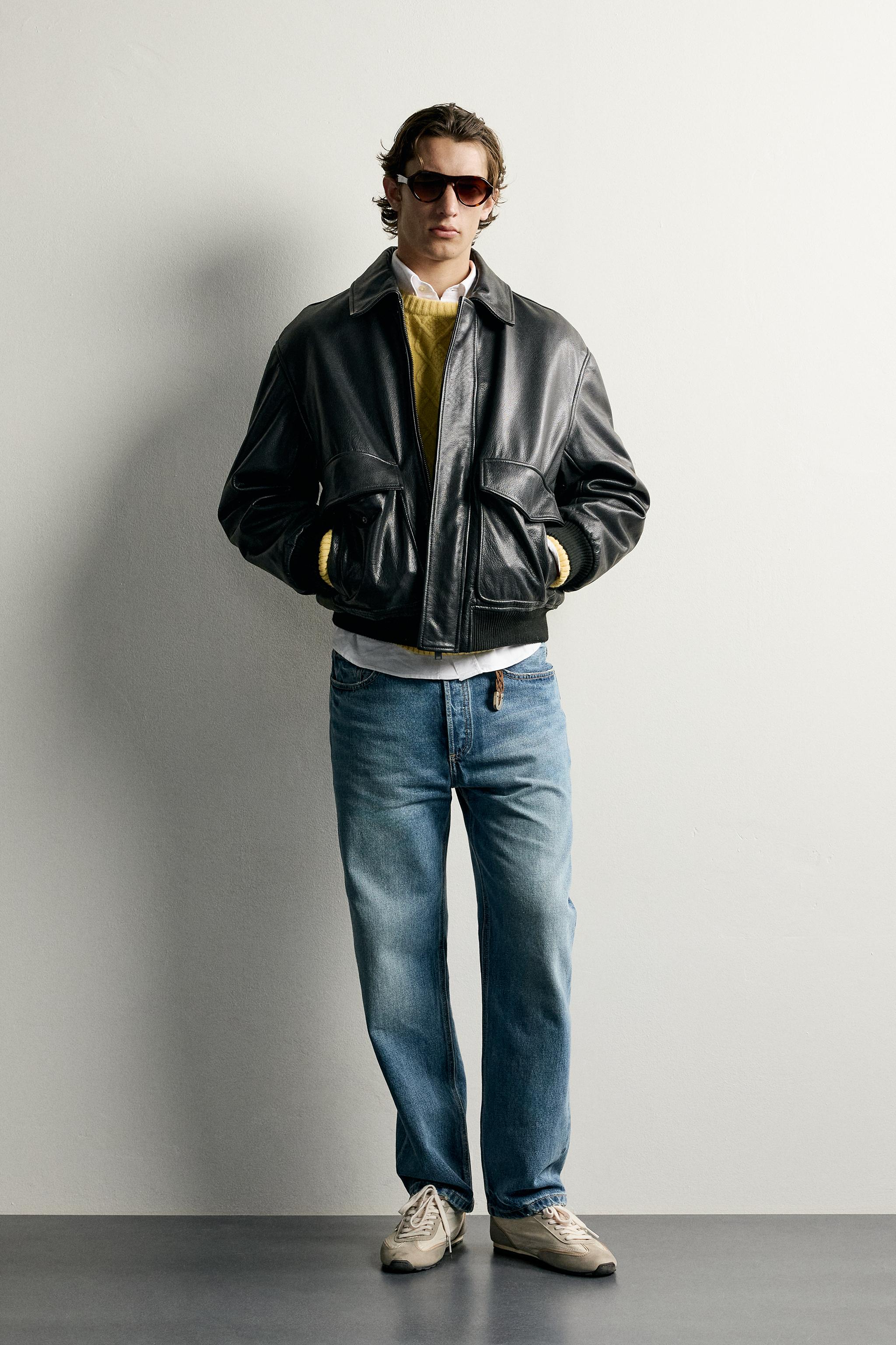 КОЖАНАЯ КУРТКА КЛАССИЧЕСКОГО КРОЯ — ZARA