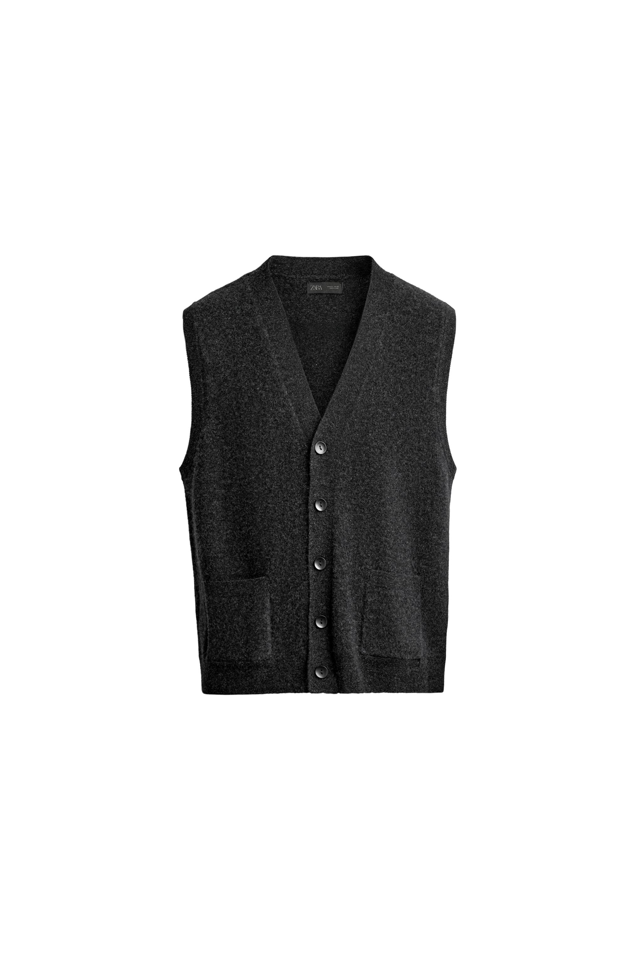 100% WOOL KNIT VEST — ZARA