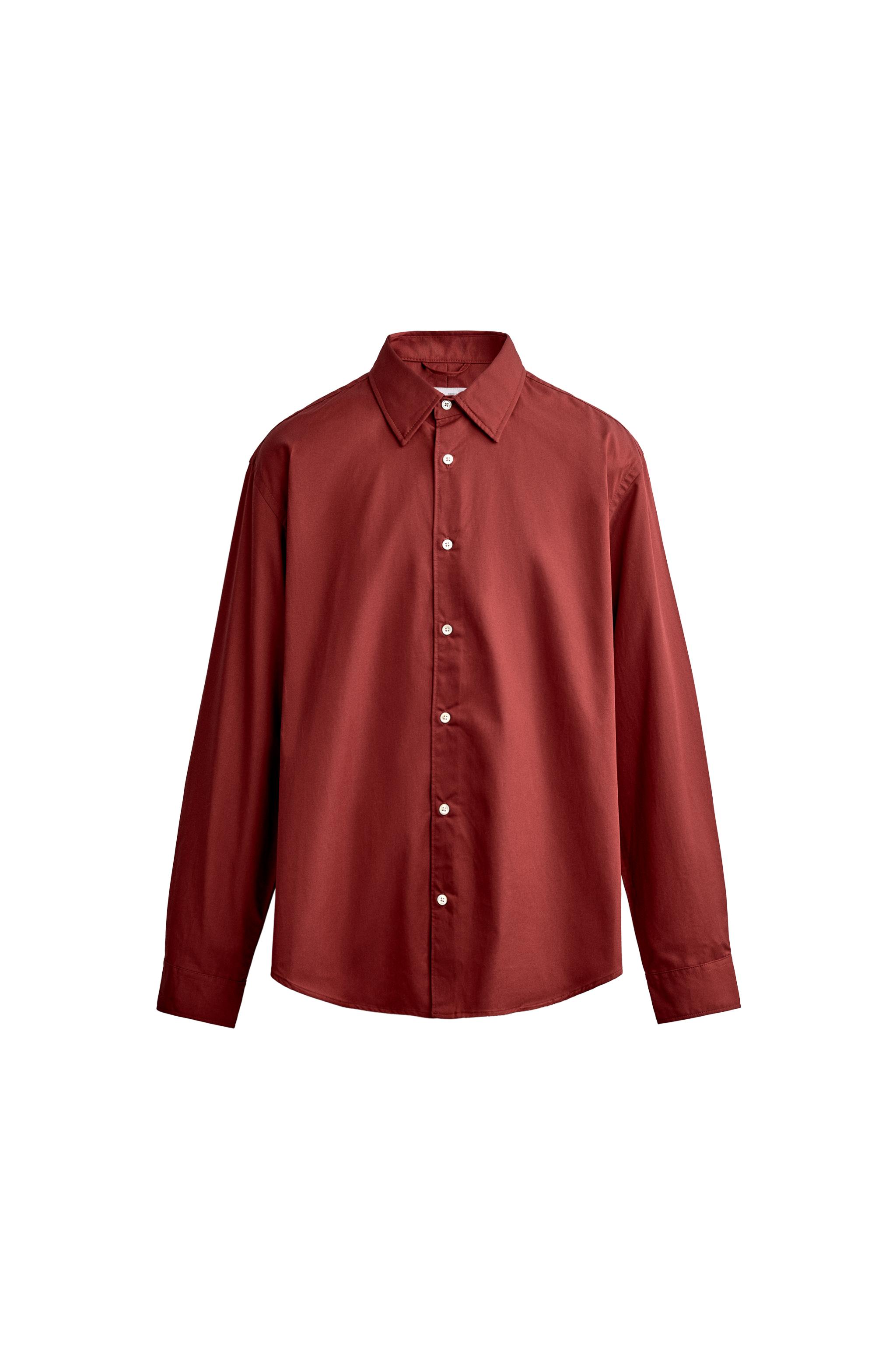 Рубашка свободного кроя из хлопка и лиоцелла — ZARA