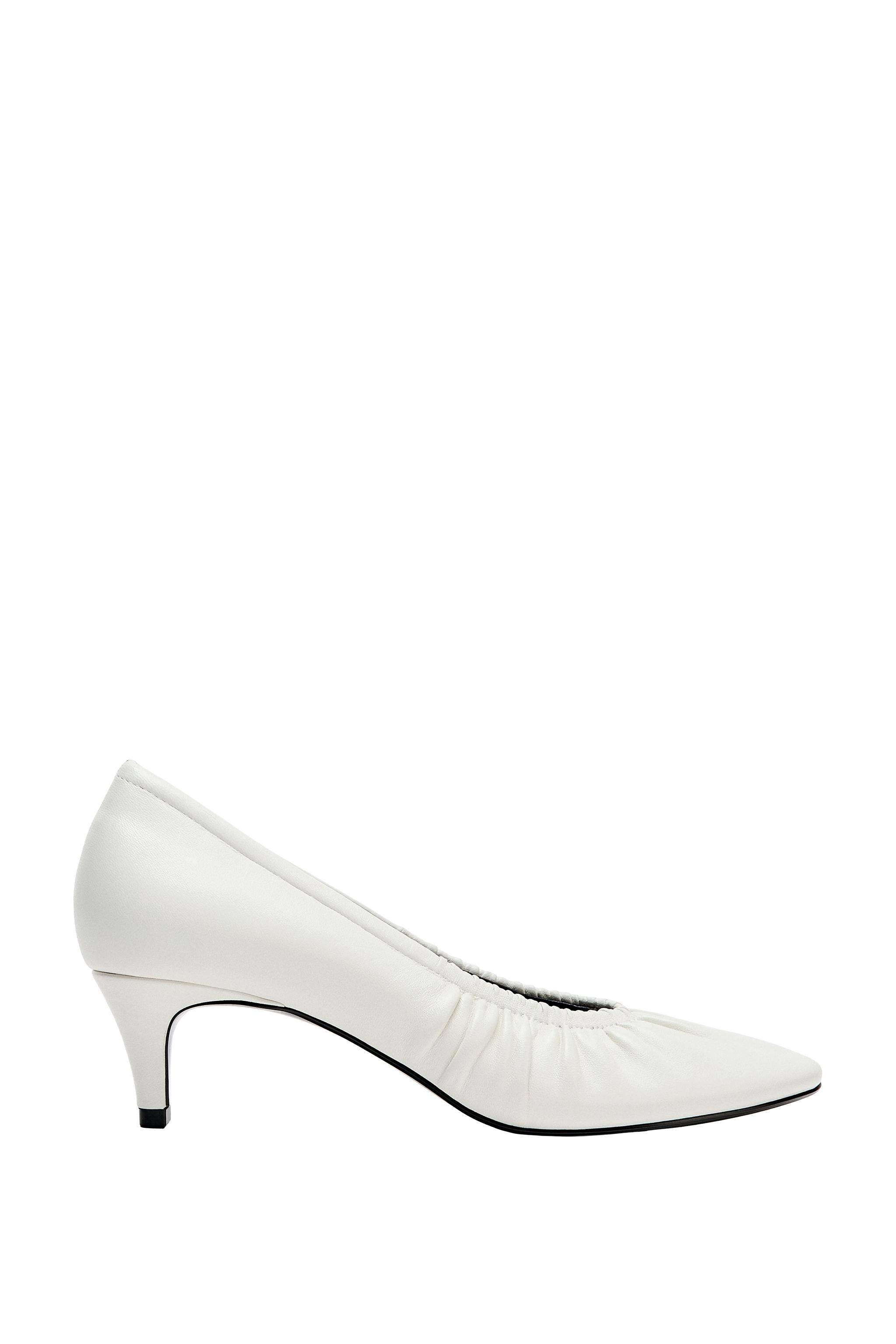 LIMITED EDITION GATHERED LEATHER KITTEN SHOES — ZARA