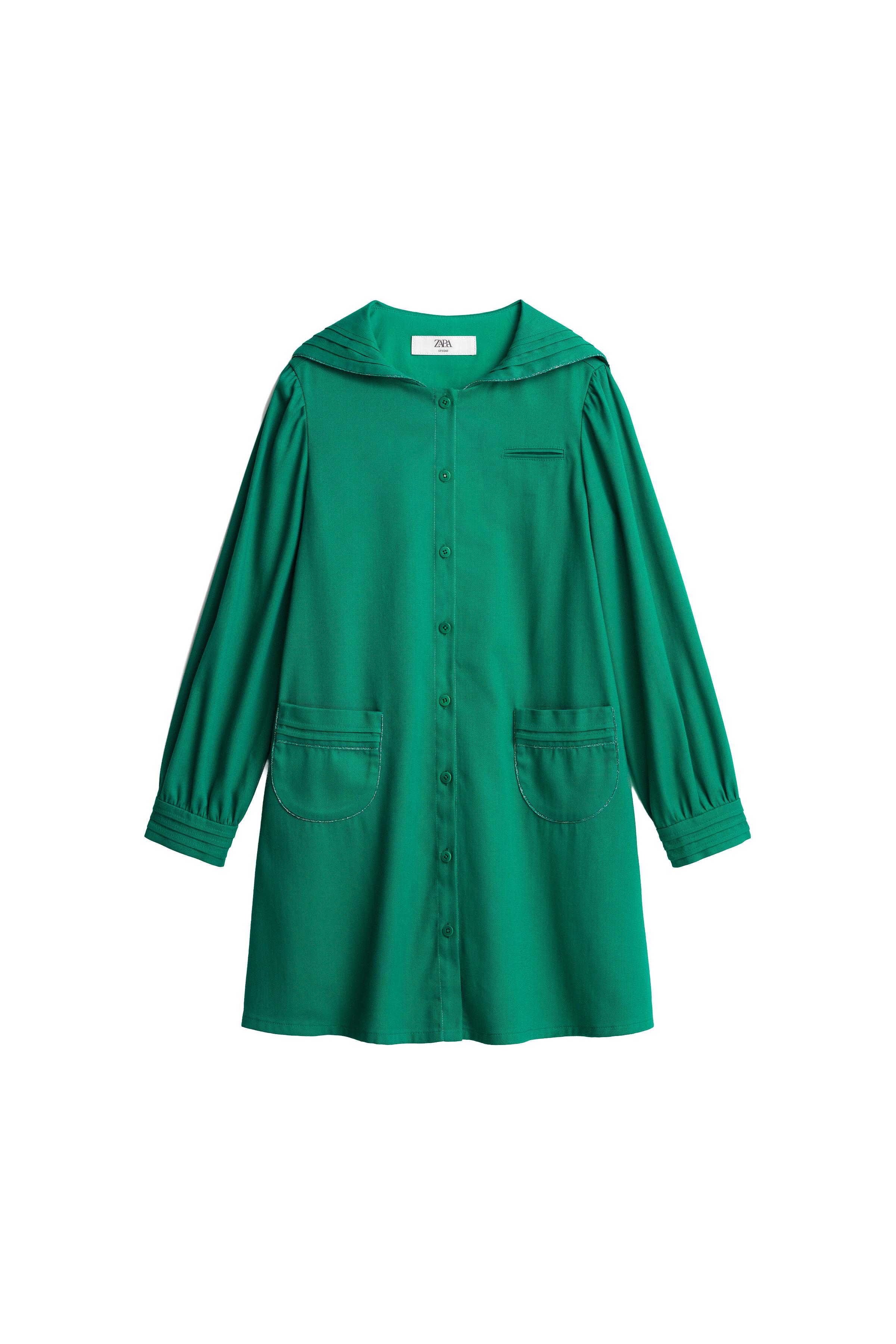 LIMITED EDITION SHIMMER SAILOR COLLAR DRESS — ZARA