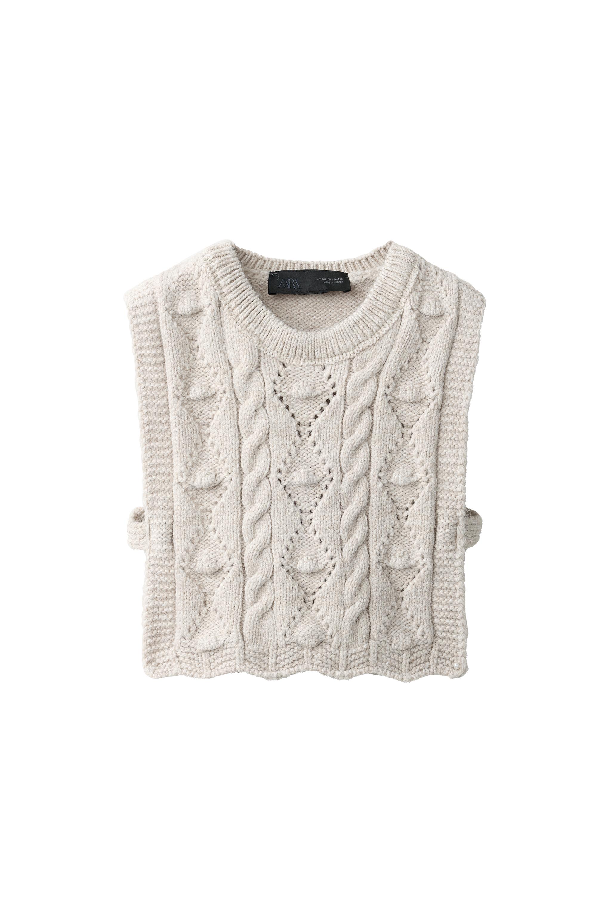CABLE-KNIT VEST — ZARA