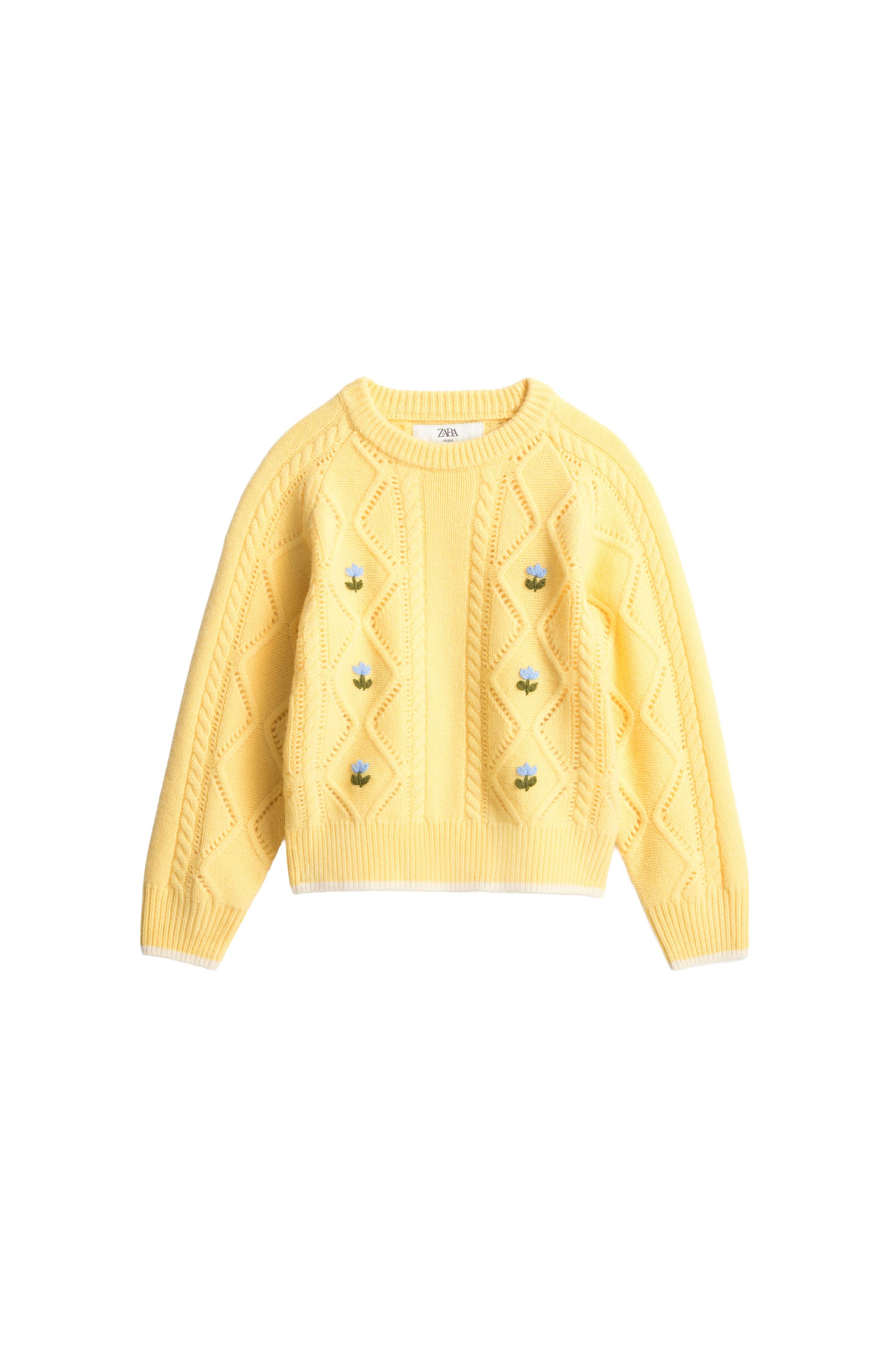 100% WOOL JUMPER WITH EMBROIDERED FLOWERS LIMITED EDITION — ZARA