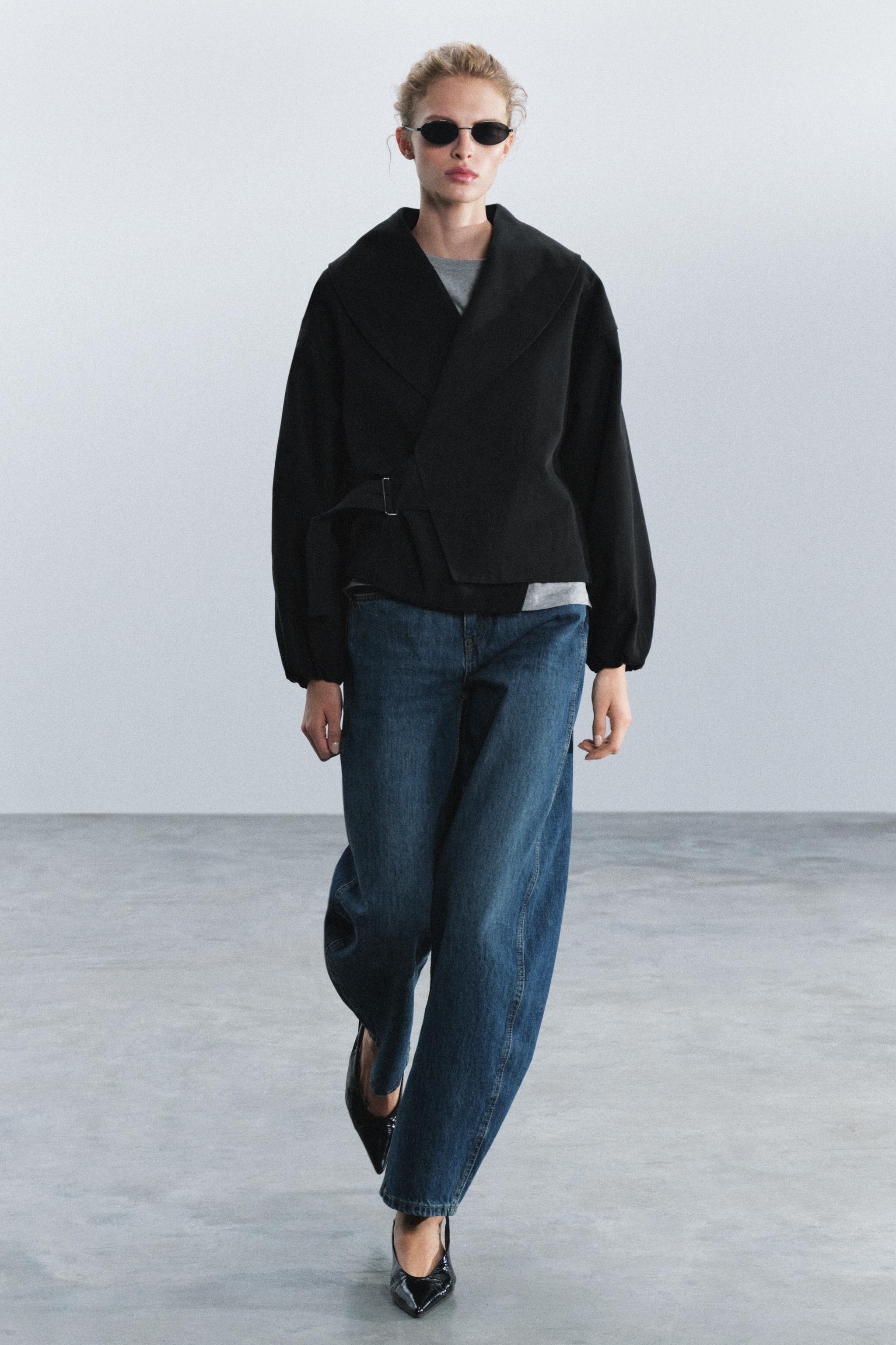 Укороченная куртка с пряжками ZW COLLECTION — ZARA