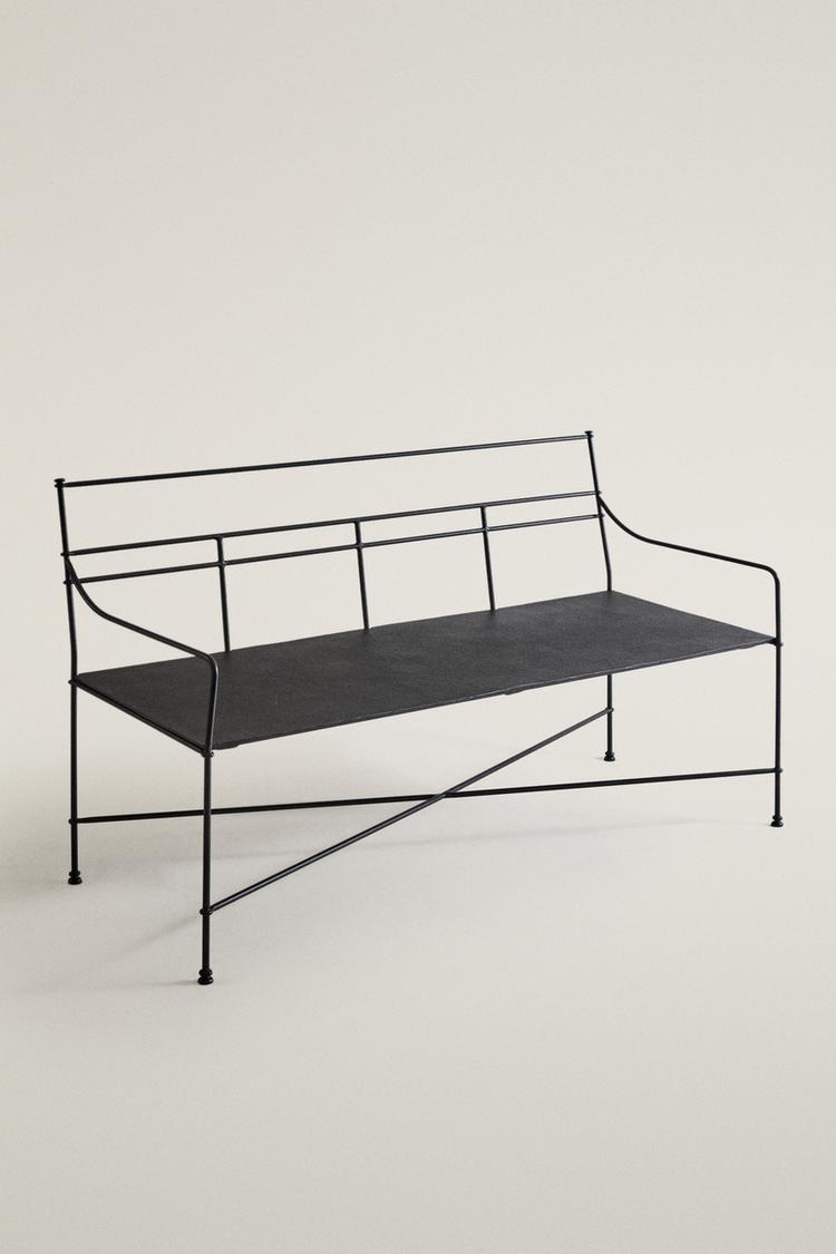 DOUBLE OUTDOOR FORGED IRON BENCH