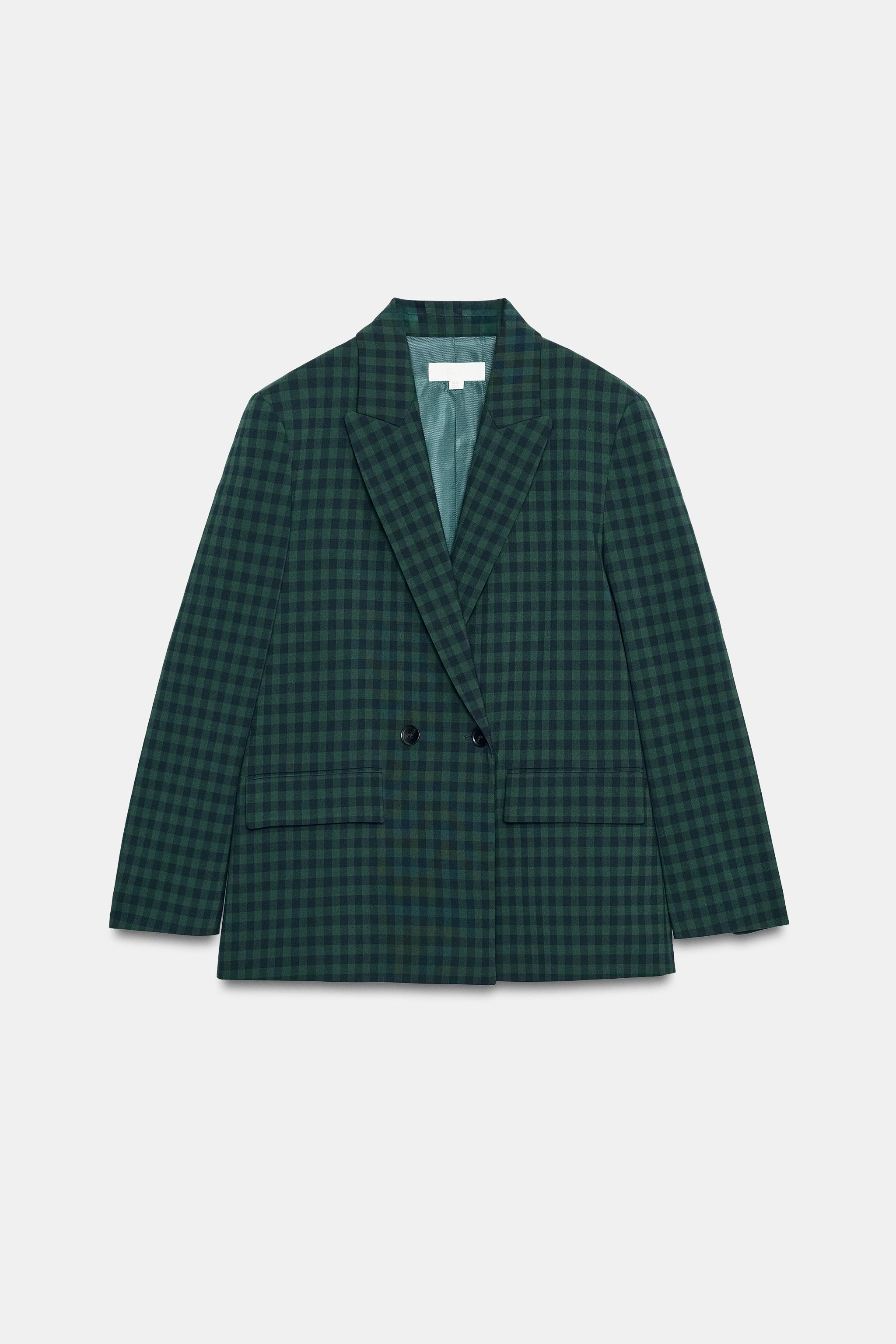 ДВУБОРТНЫЙ БЛЕЙЗЕР В КЛЕТКУ — ZARA