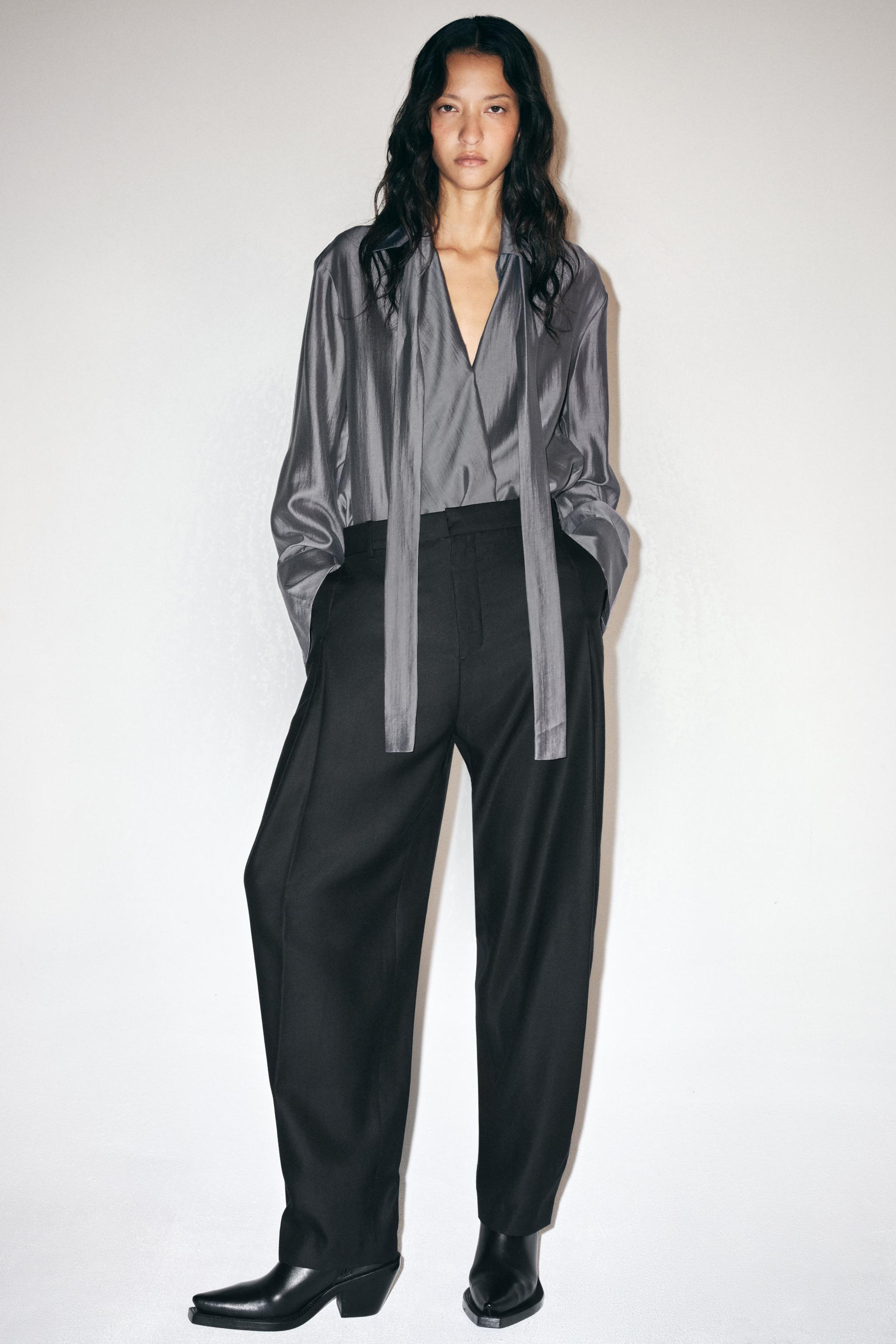 Брюки ZW COLLECTION с широкими штанинами — ZARA
