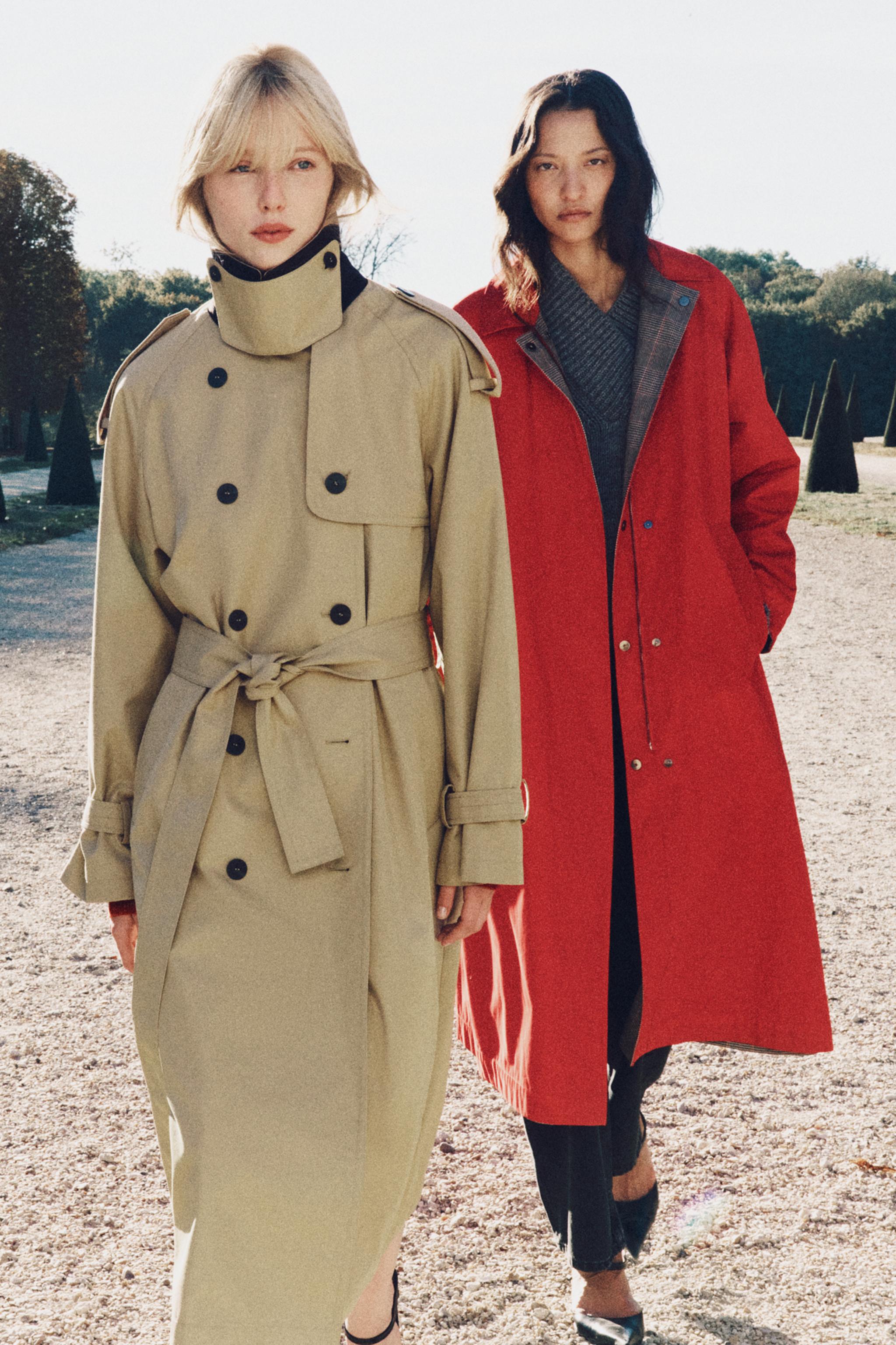 ZW COLLECTION LONG REVERSIBLE CHECK TRENCH COAT — ZARA