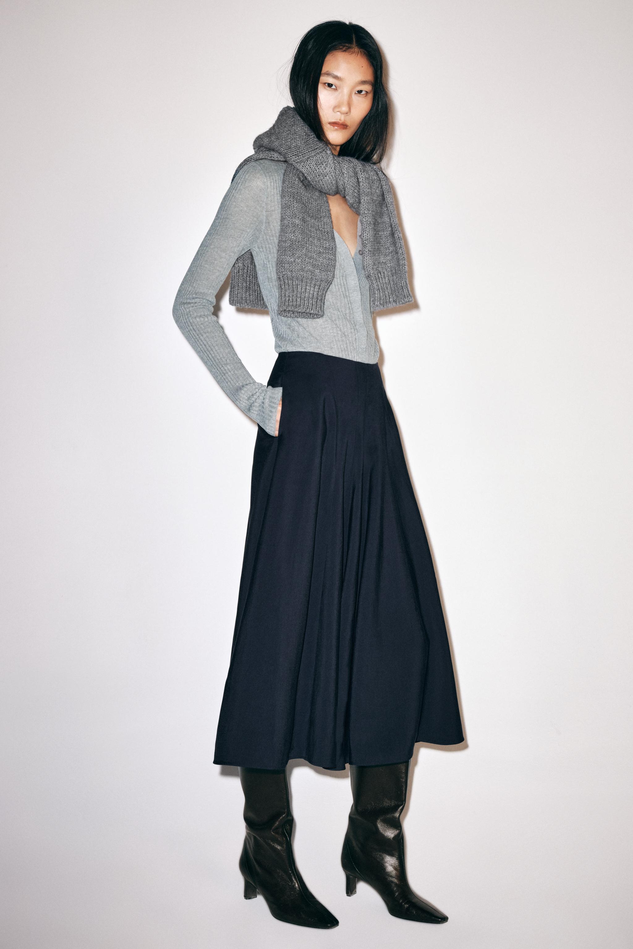 Юбка миди ZW COLLECTION — ZARA