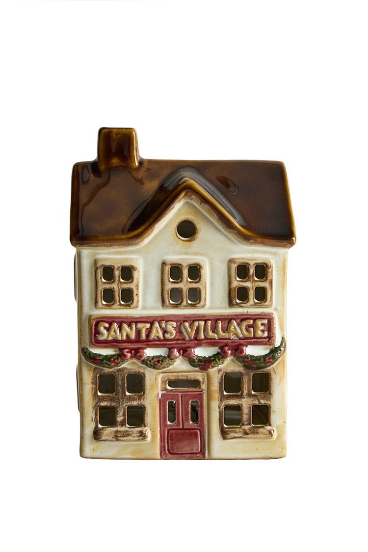 CHRISTMAS PORCELAIN LITTLE HOUSE LIGHT ORNAMENT
