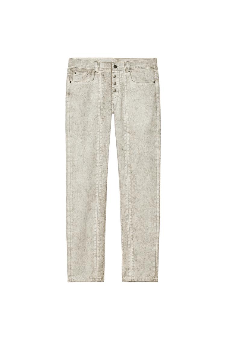 WASHED WAXED-EFFECT SLIM FIT JEANS