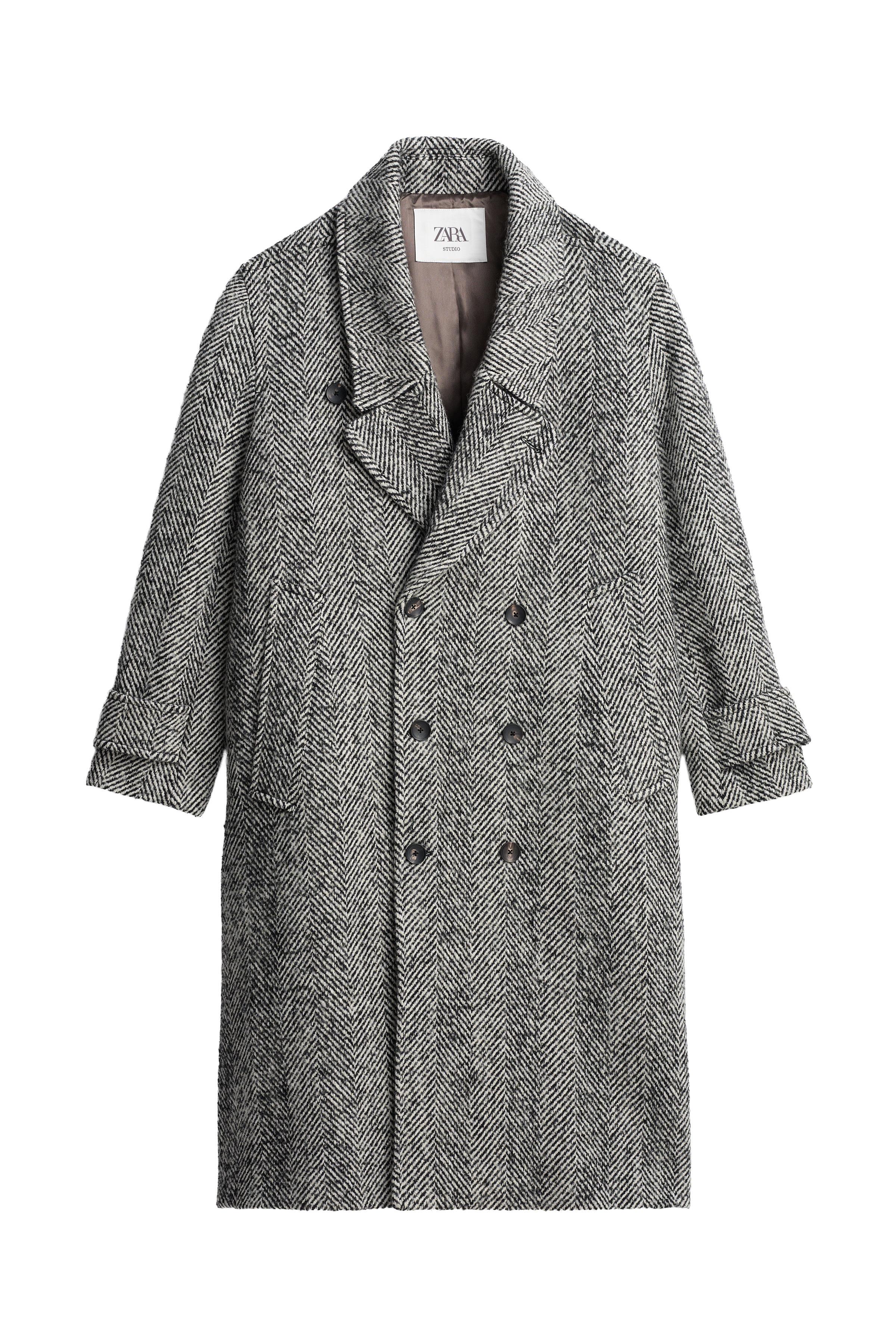 HERRINGBONE oversize FIT COAT — ZARA