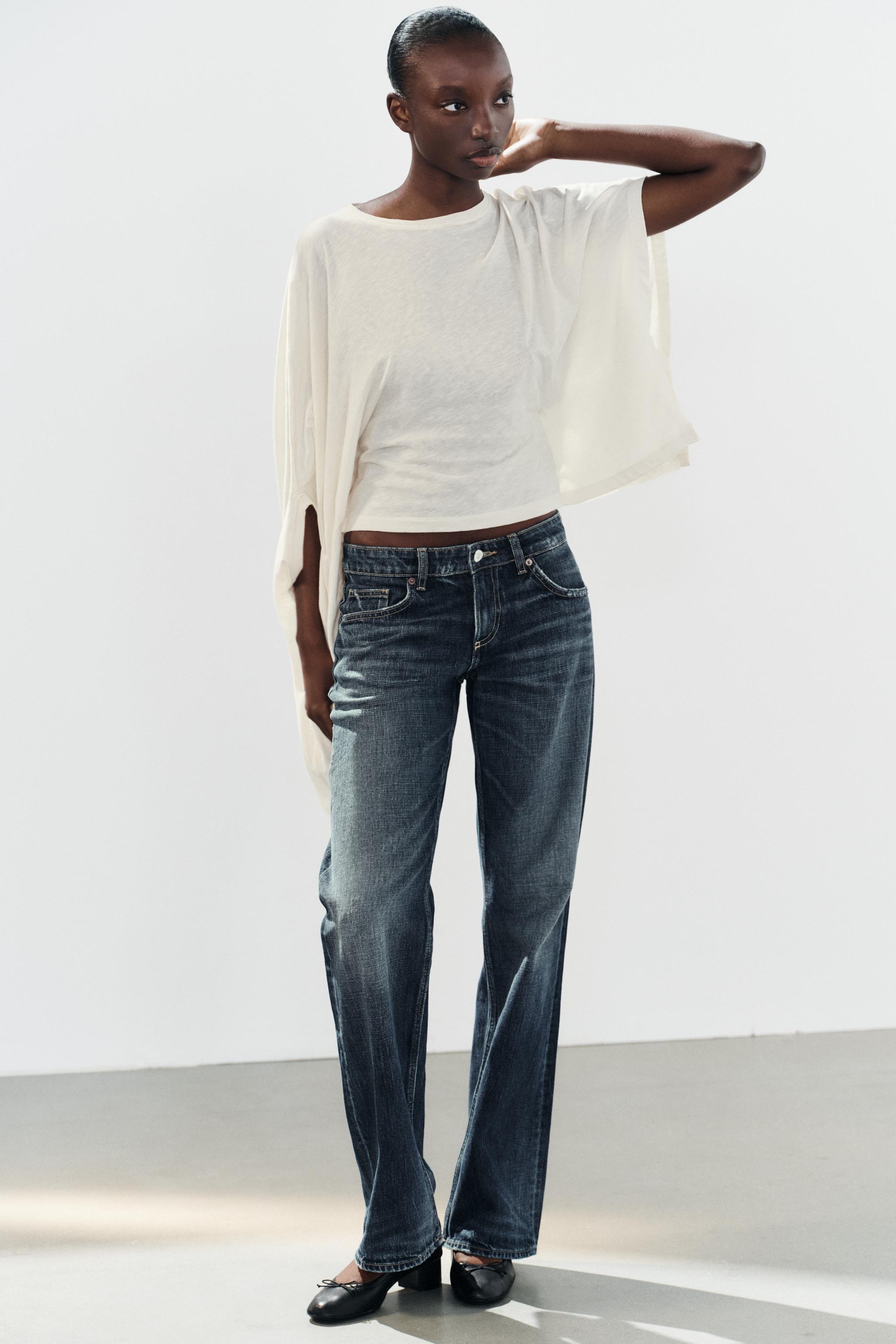Футболка асимметричного кроя в виде накидки — ZARA