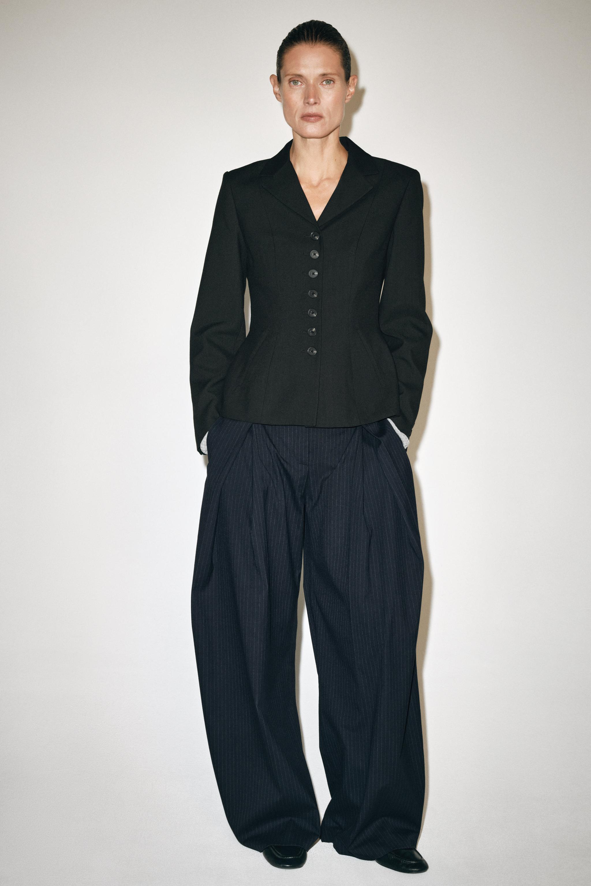 БРЮКИ СО СКЛАДКАМИ НА ТАЛИИ ZW COLLECTION — ZARA