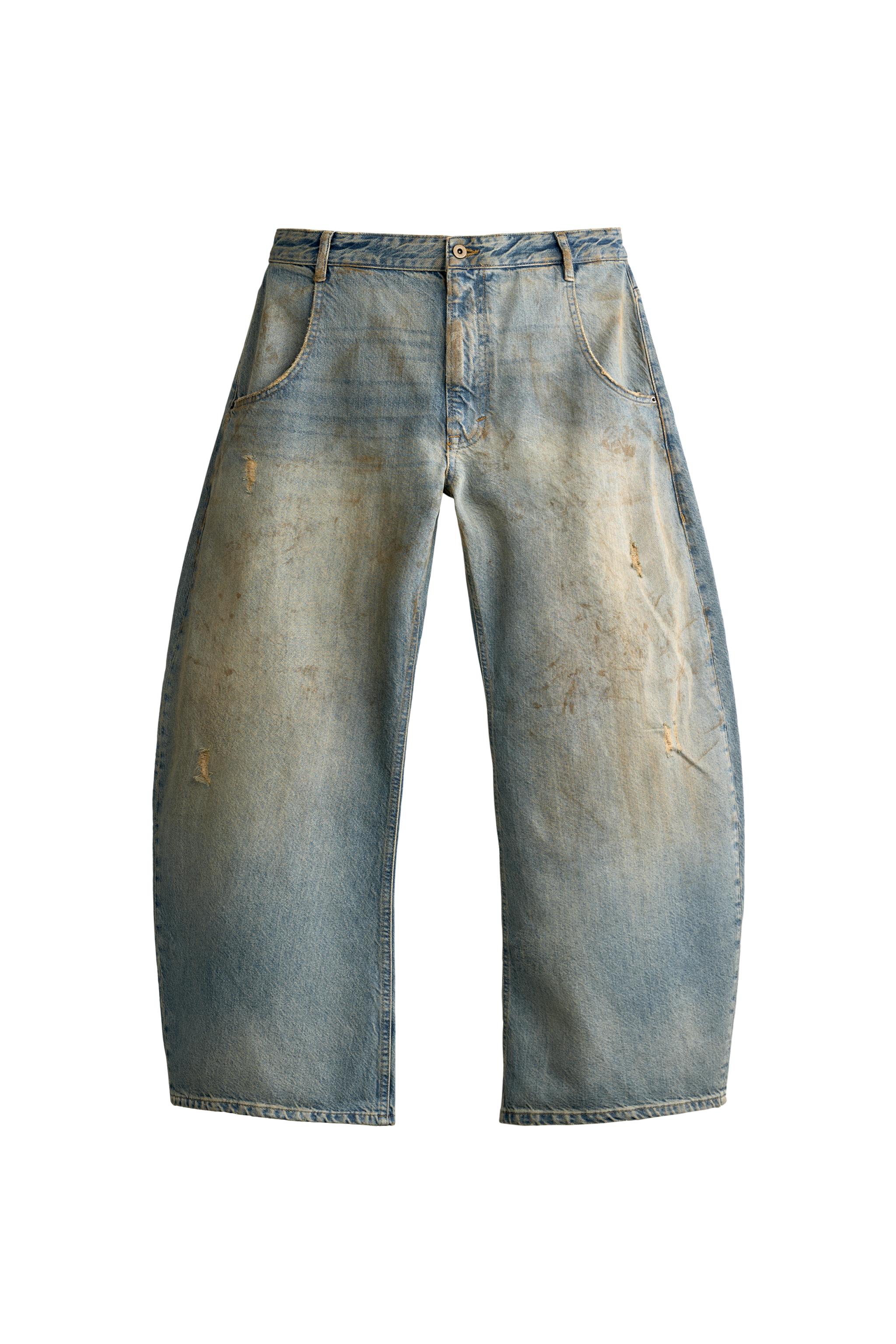 VINTAGE EFFECT LOOSE BARREL FIT JEANS — ZARA
