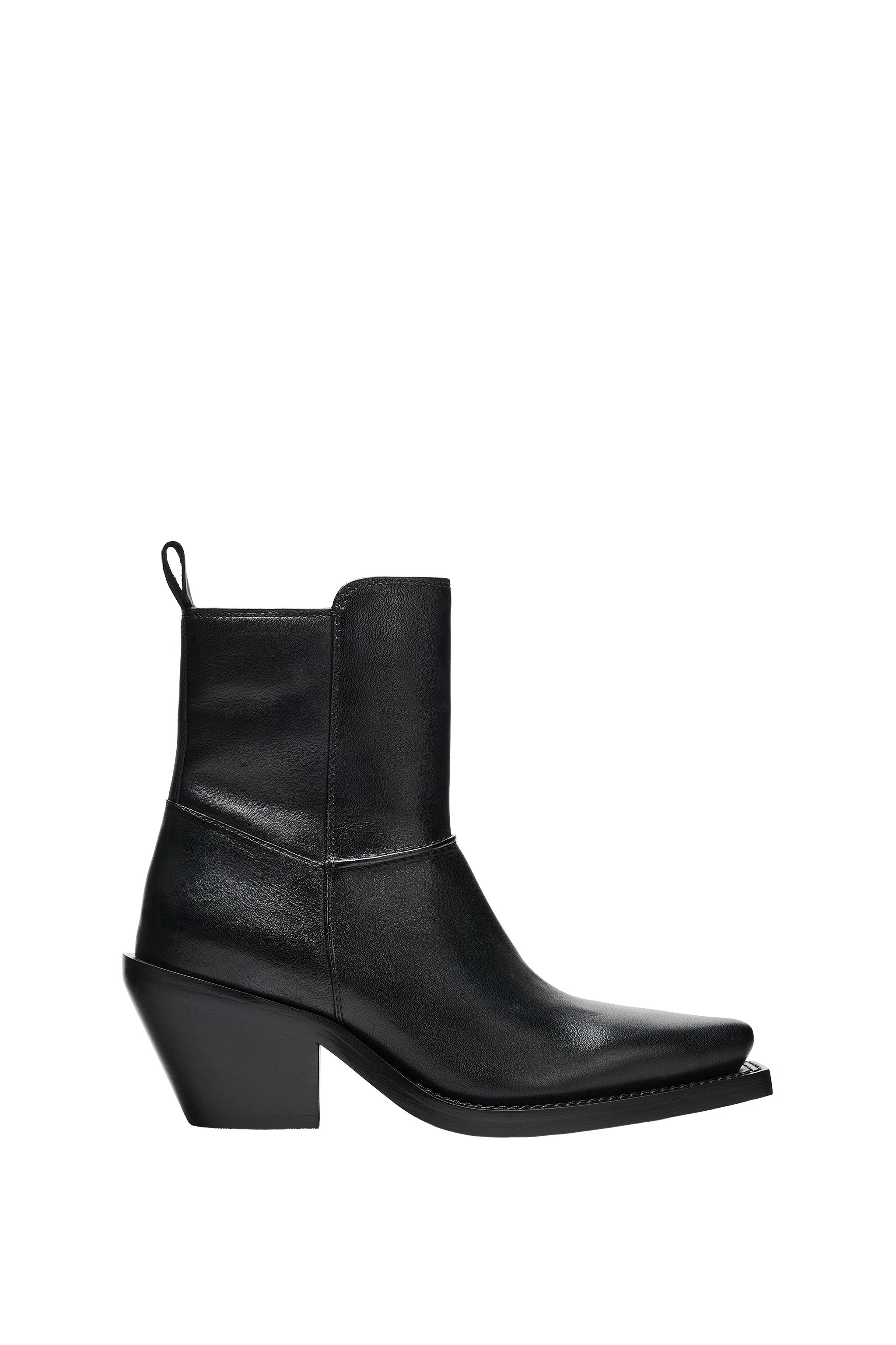 КОЖАНЫЕ БОТИЛЬОНЫ В КОВБОЙСКОМ СТИЛЕ — ZARA