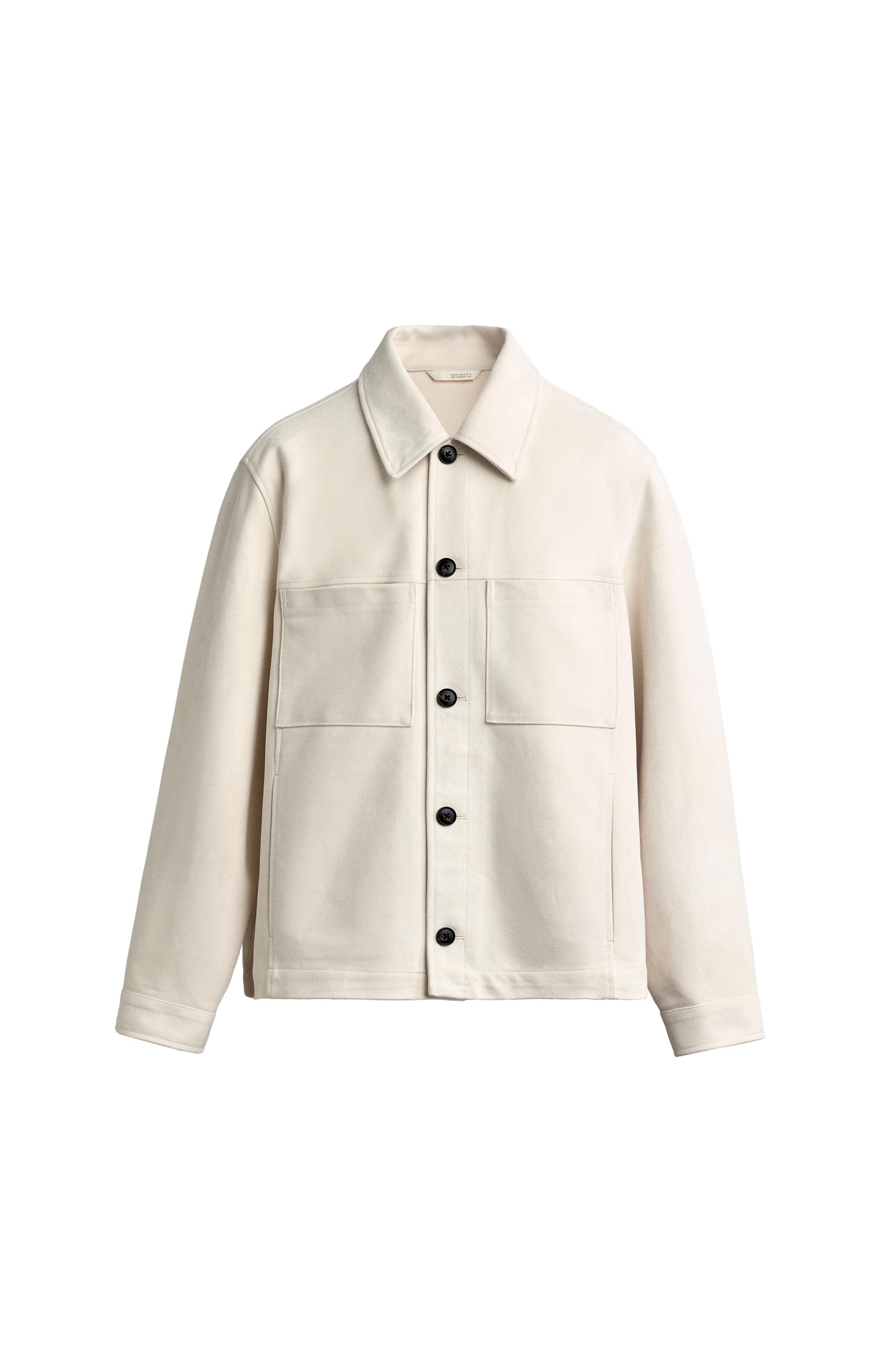 Куртка-рубашка классического кроя из искусственной замши — ZARA