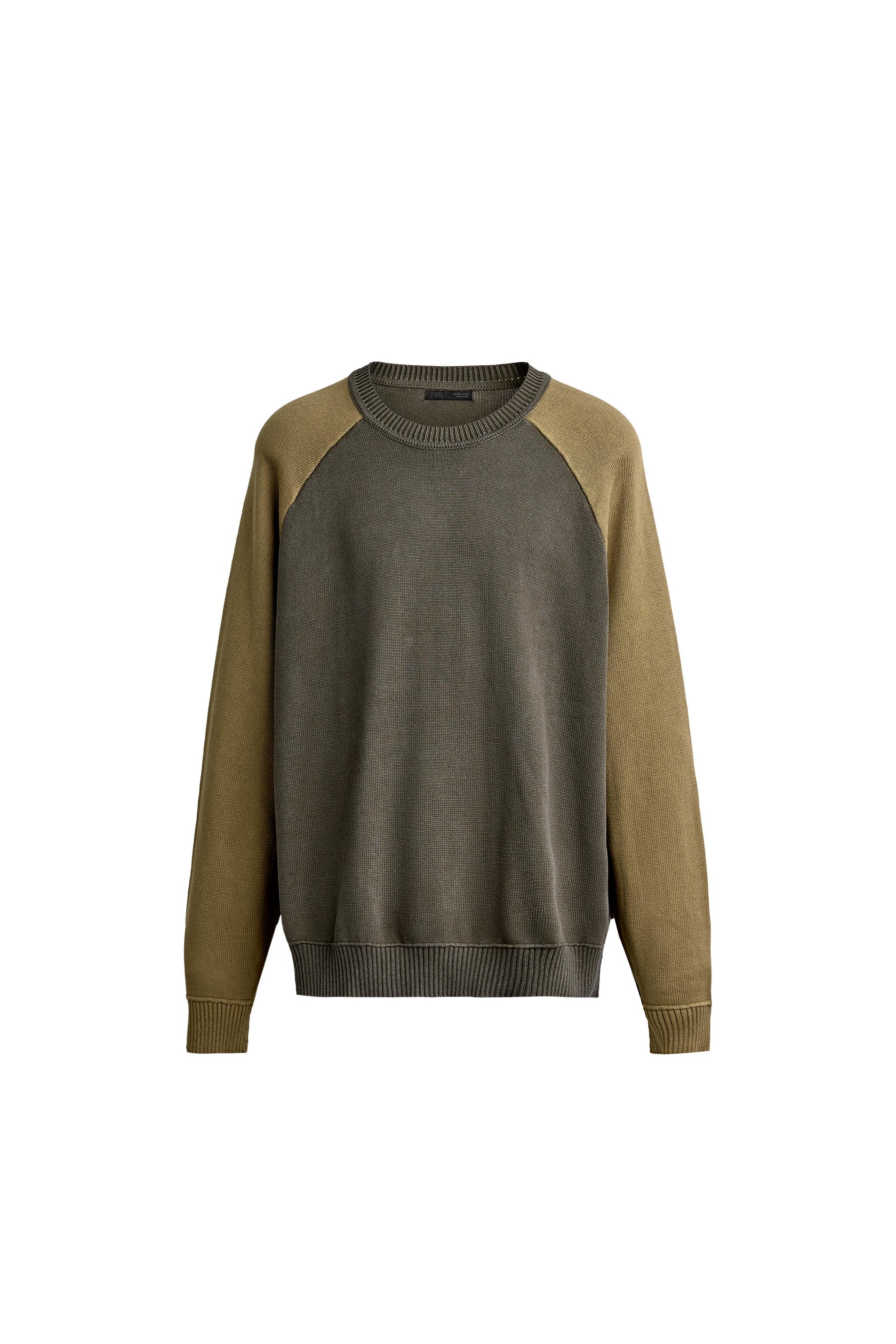 СВИТЕР RELAXED FIT COLOR BLOCK — ZARA