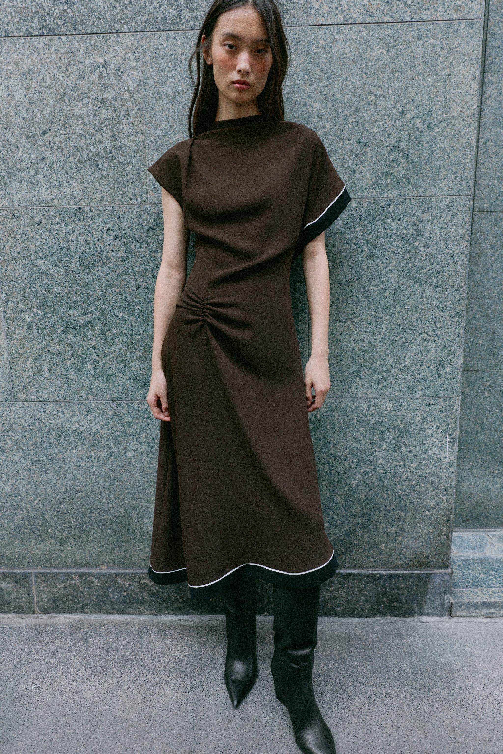 Миди-платье асимметричного кроя — ZARA
